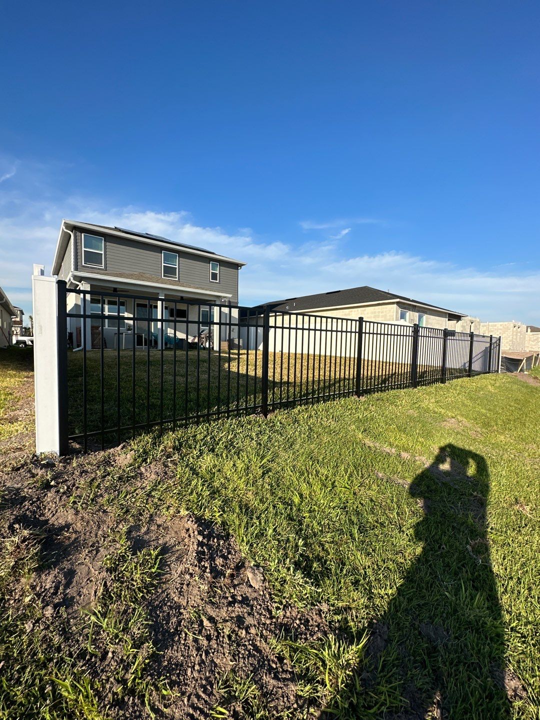 Vinyl Fence Installation using Black 3 Rail Aluminum and Vinyl Privacy Fence  by Asap fence and gates, LLC