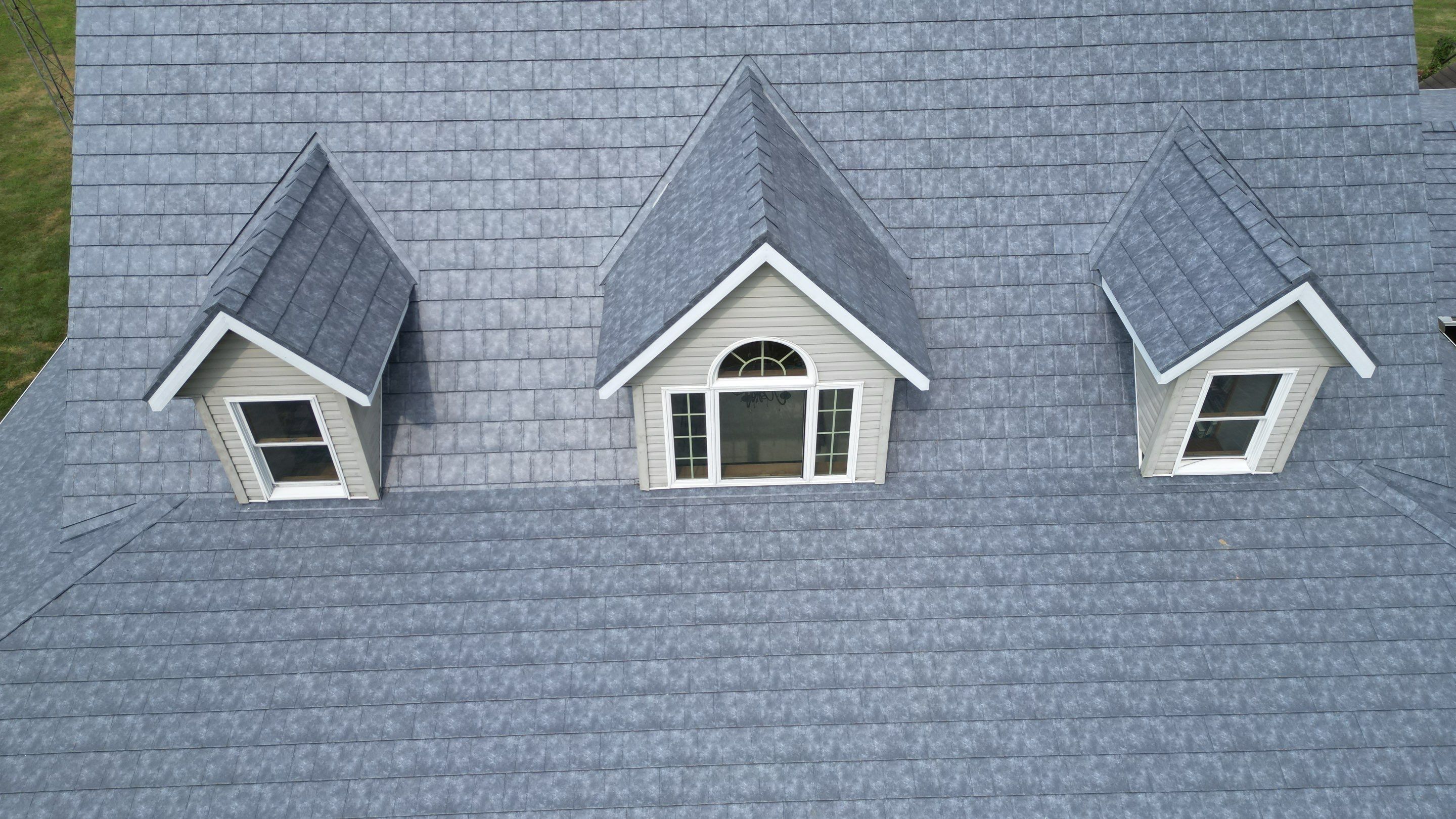Residential Roofing Installation using ProVia Ironstone Slate Metal Roofing by RoofX 
