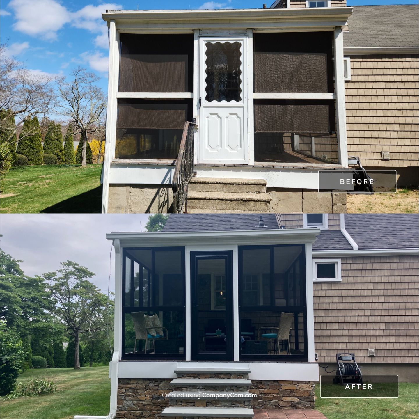 Summer Space Porch Enclosure Transformation by DiGiorgi Roofing and Siding Inc