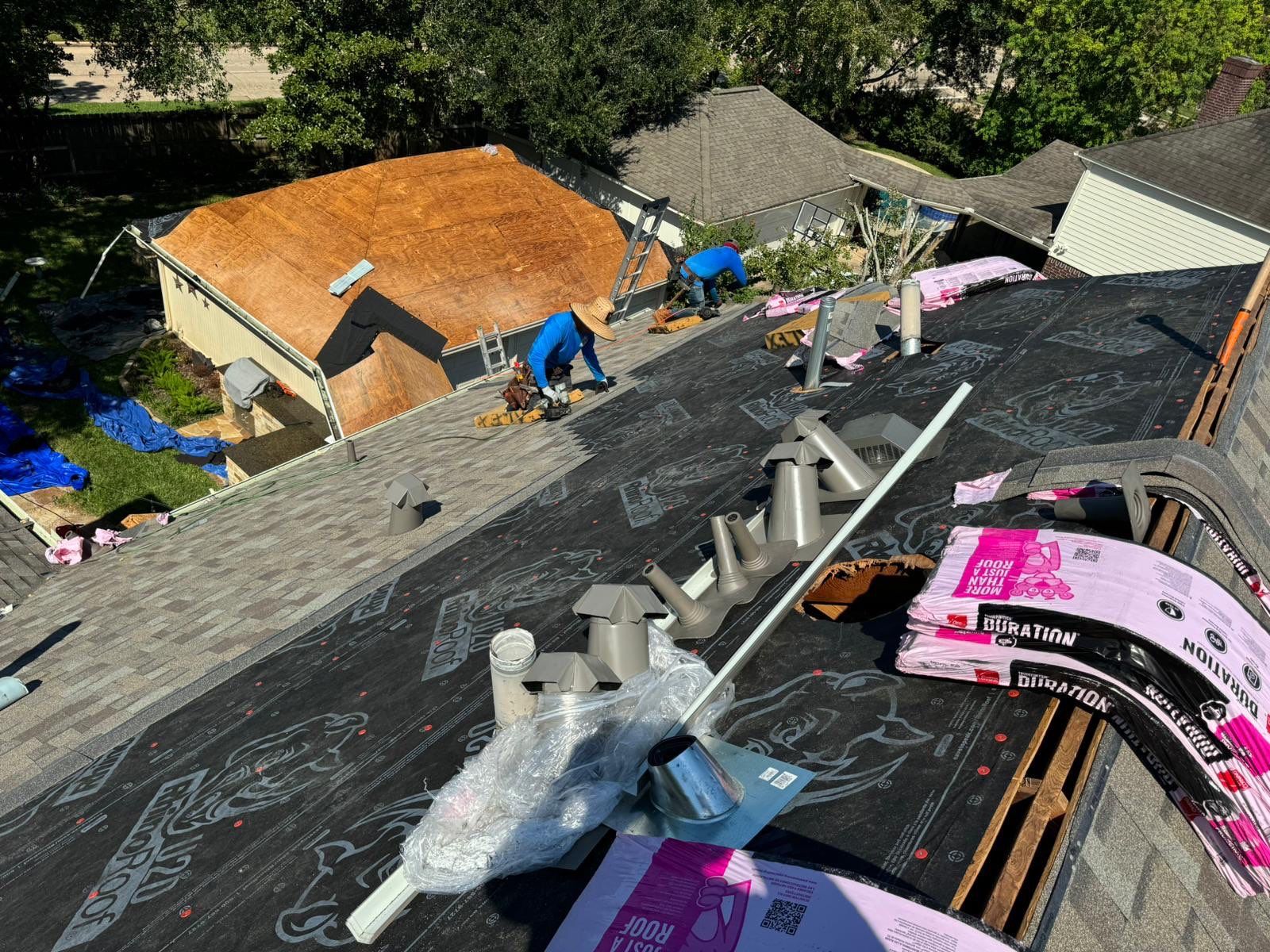 Residential Roofing Installation using Owen's Corning Duration (Lifetime) Shingles by Roof Repair Company