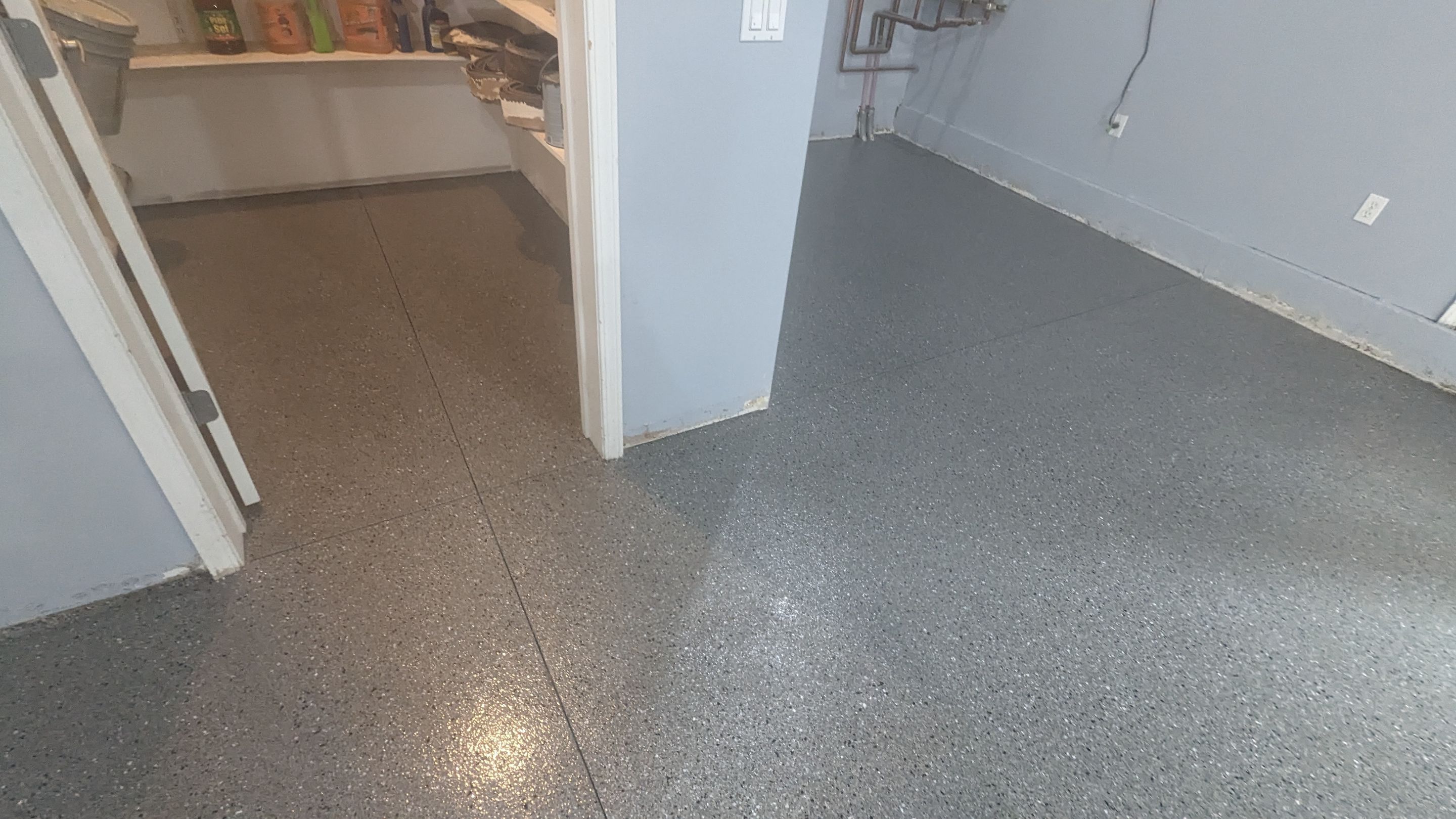 Garage Transformation using Slate Hybrid by Croc Coatings, LLC