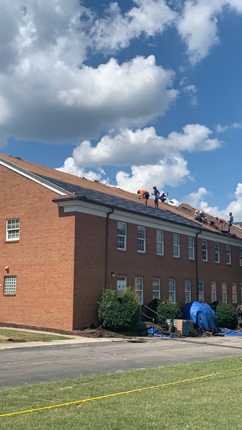 Roof replacement in Church by hail and wind damage by Just Brilliant Restoration JBR