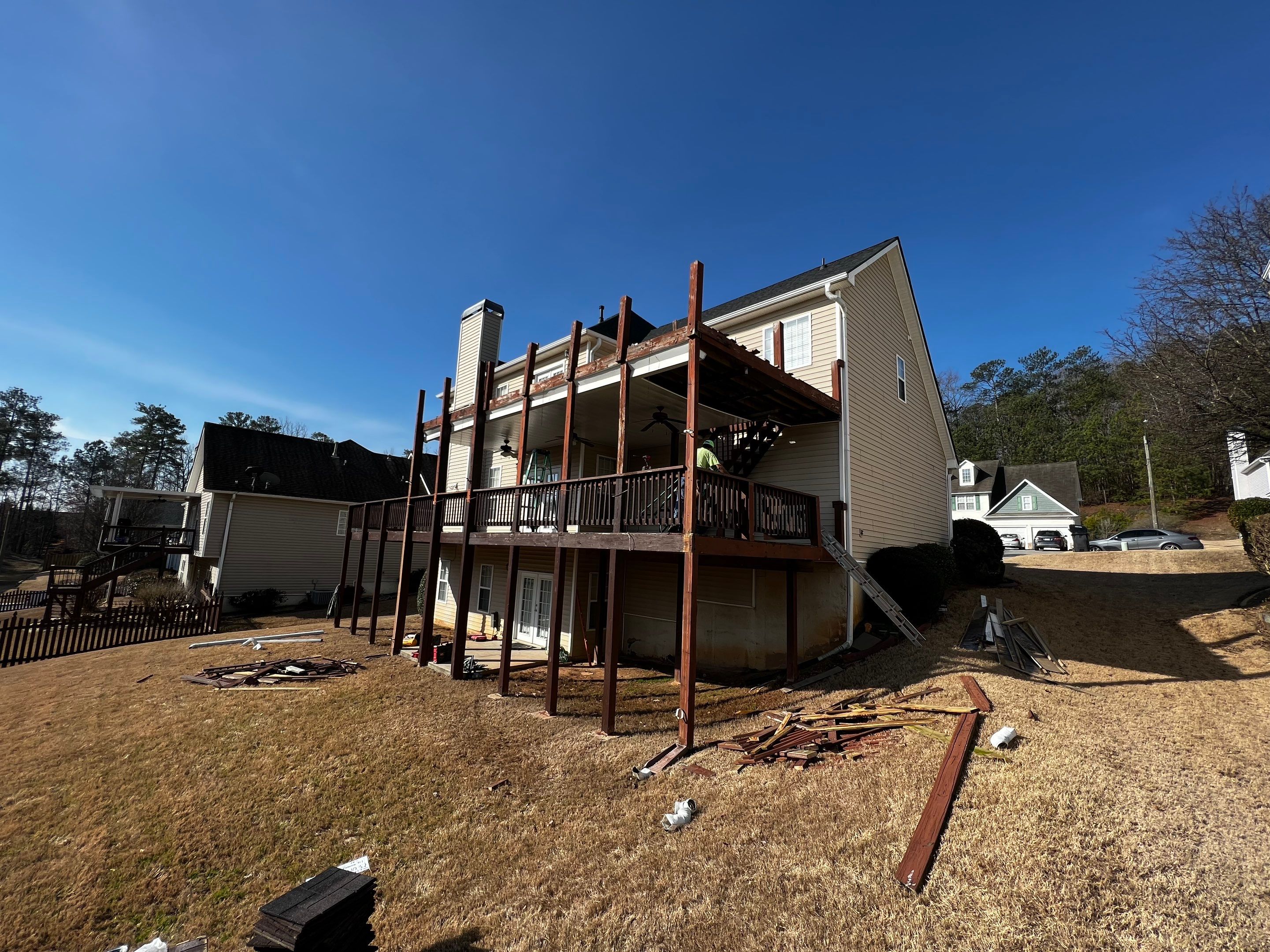Elevated Screened-In Porch and Deck Construction in Mableton by Swift Home Renovations