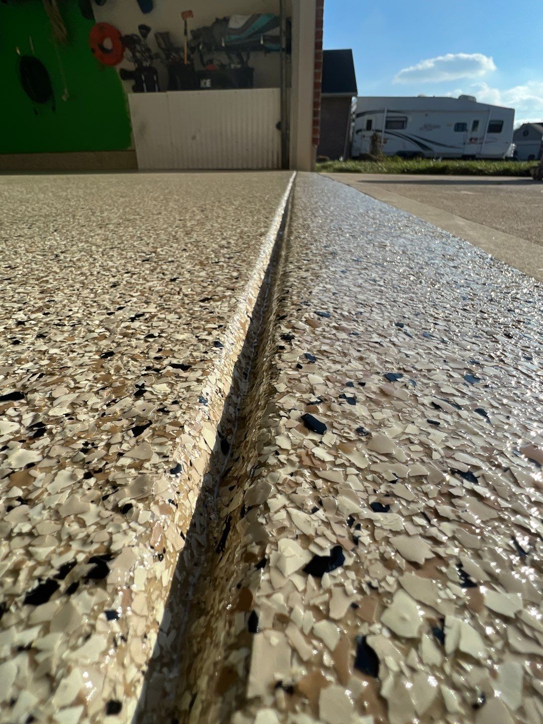 Garage Floor using Driftwood by Your1DayFloor.com