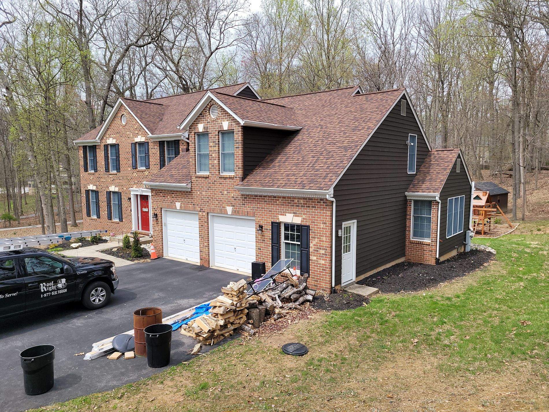 Siding Installation using James Hardie Siding- Cobblestone & Provia Signet Entry Door by Roof Right Inc
