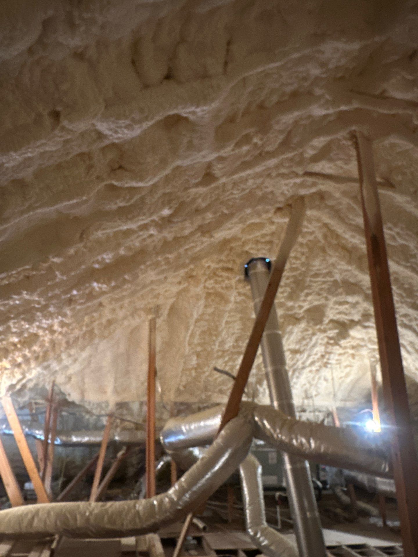 Spray foam insulation removal & re spray by Apex Insulation Solutions