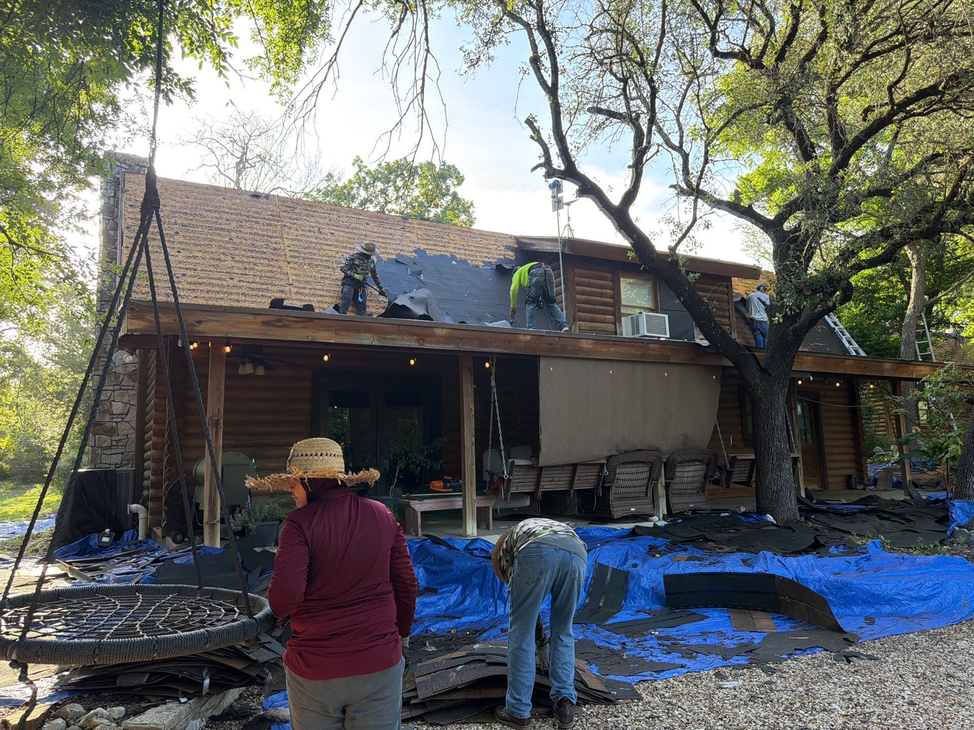 Fort Worth Log Home Roof Replacement and Gutter System Service by Performance 1 Roofing