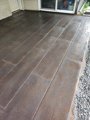 Custom Composite Deck and Wood-Plank Stamped Concrete Patio in Pittsburgh