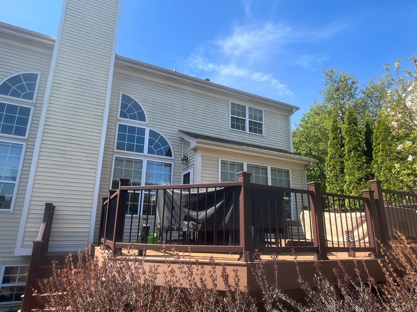 Housewashing  using Algaecide, soft wash soap by Northern Power Washing LLC.