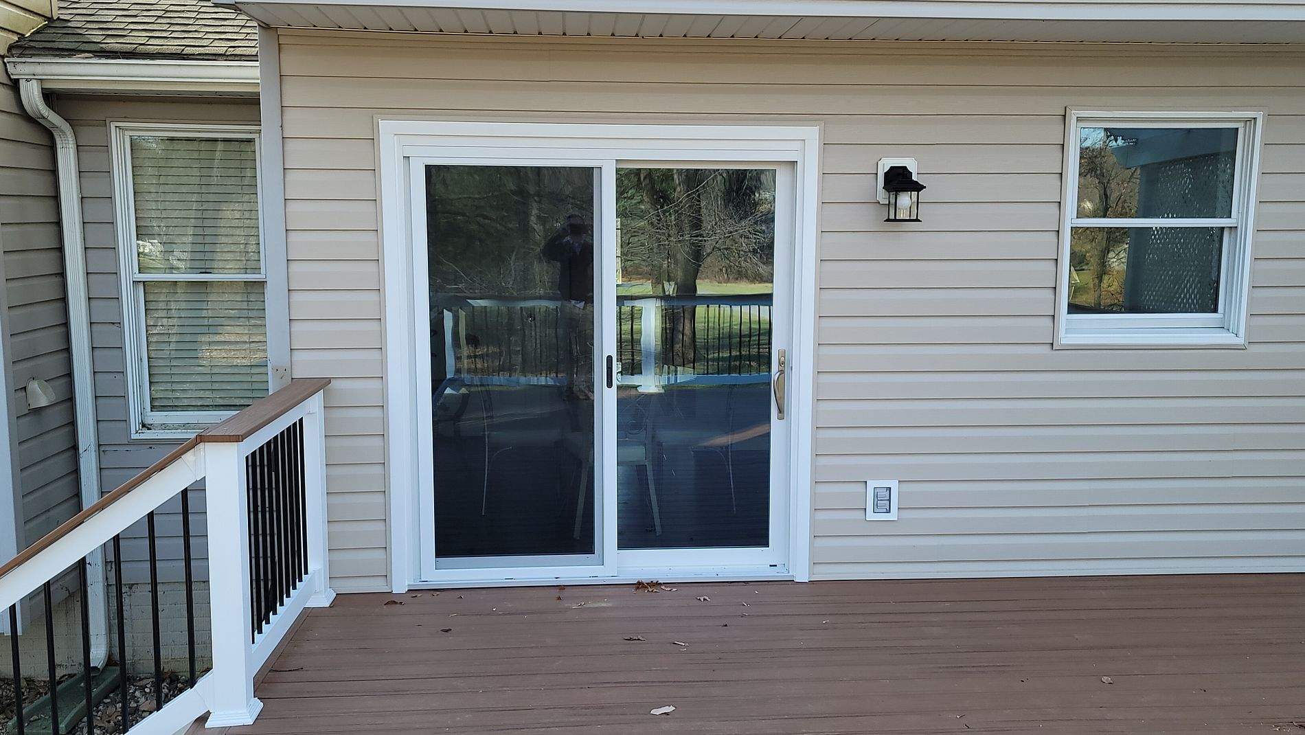 Rebuild deck, exterior wall repair and sliding glass door by Roof Right Inc