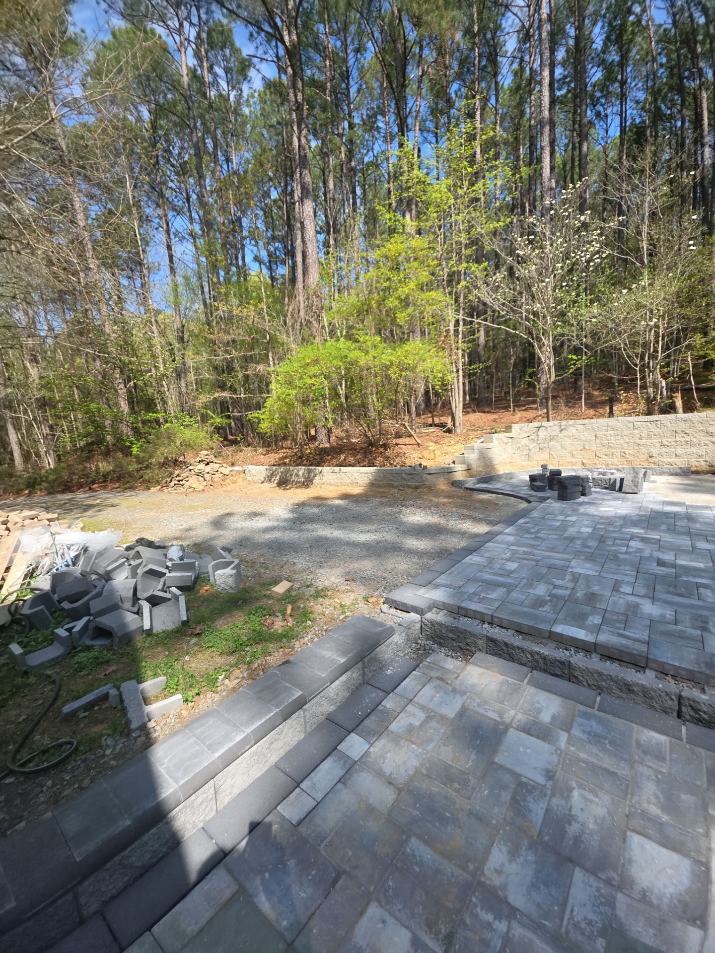 Pittsboro Outdoor Living Transformation – Retaining Wall, Paver Patio & Elevated Deck by Elite Remodeling and Design LLC