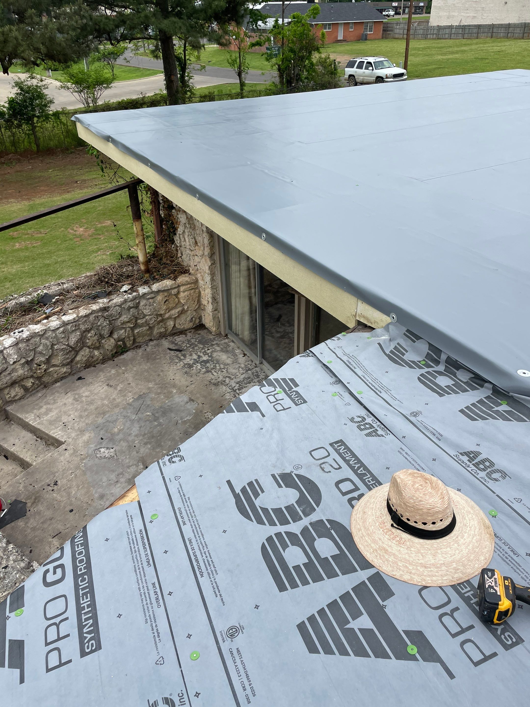 Commercial Roofing Installation using 50 mil PVC by Hostetler Roofing