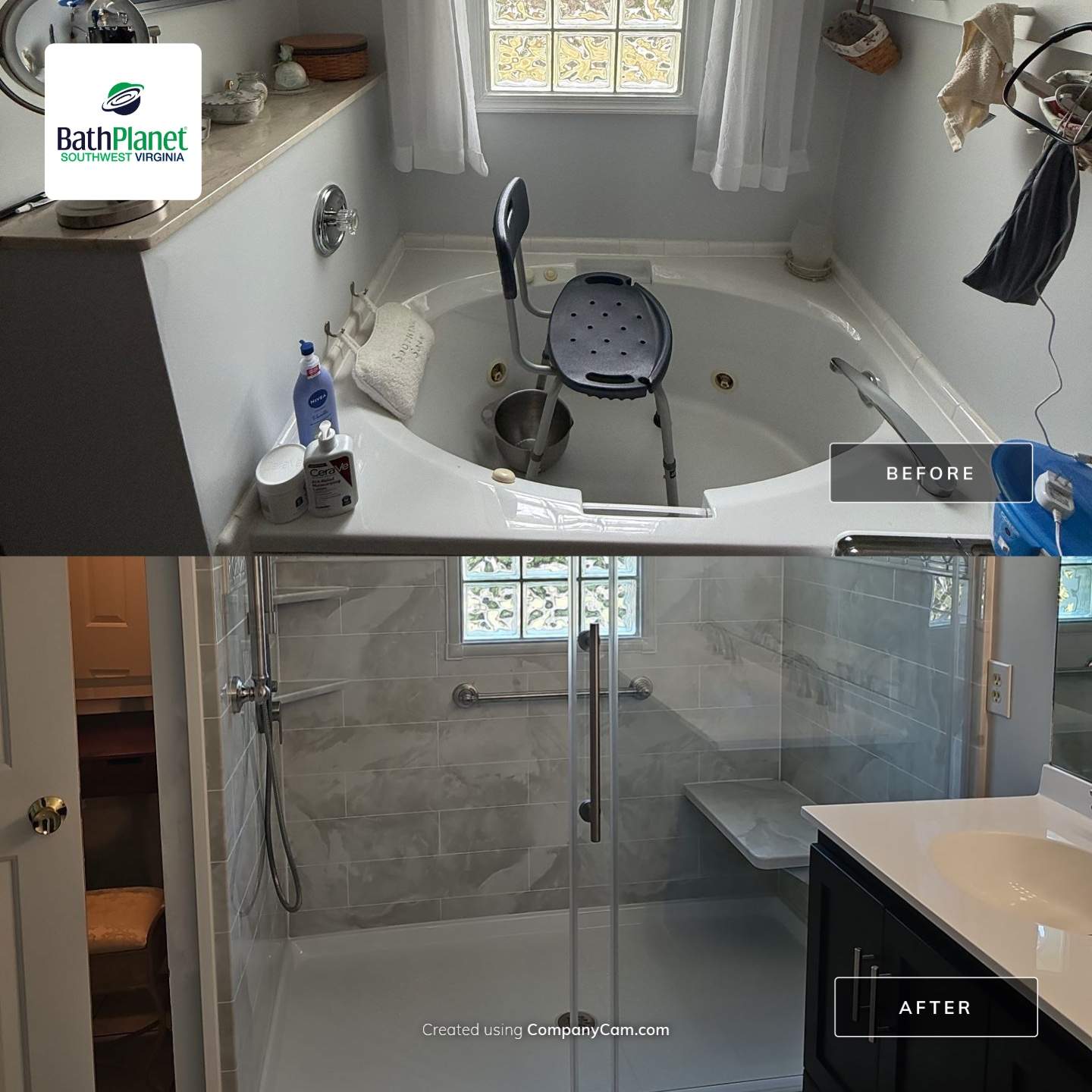 Tub to Shower Remodel by BathPlanet SW Virginia