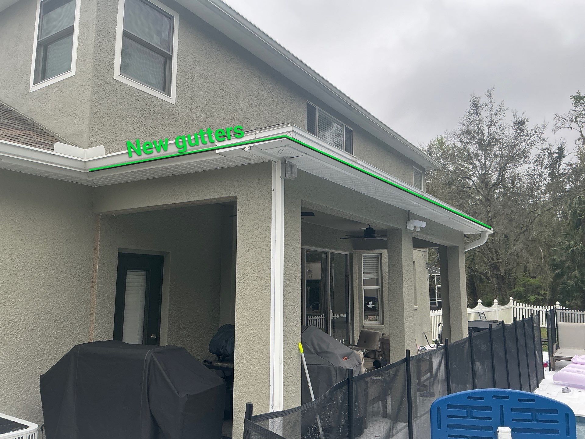 White 6'' Seamless K-style Gutters and Downspouts in Wesley Chapel, FL  by Gutter Professors