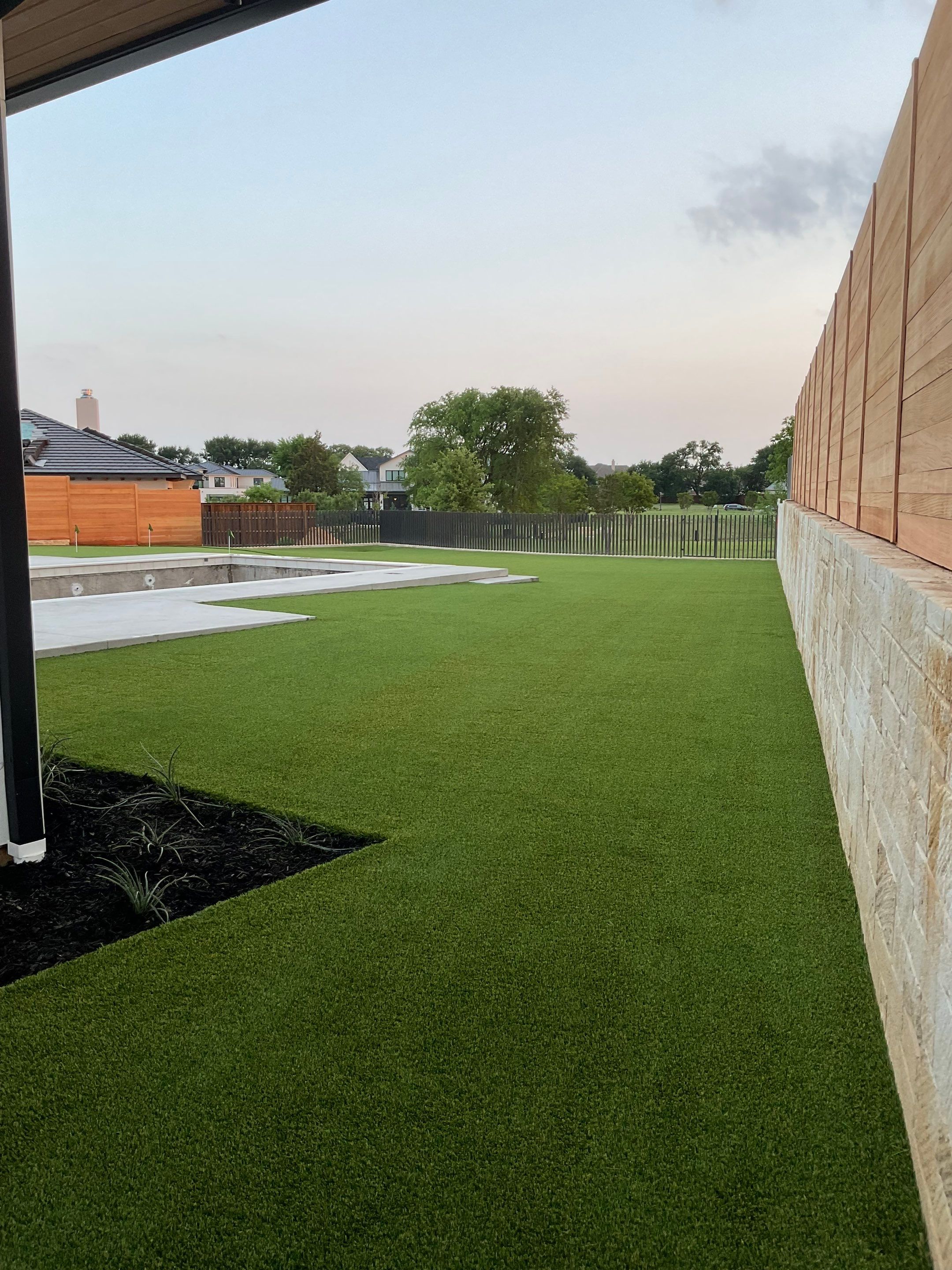 Synthetic Turf Installation using Texas Rye by Turf Concepts
