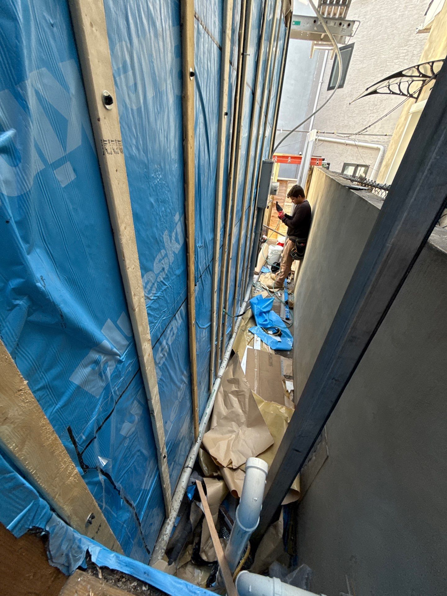 Back Wall & Fiberglass Roof deck Remediation by Philadelphia Quality Roofing