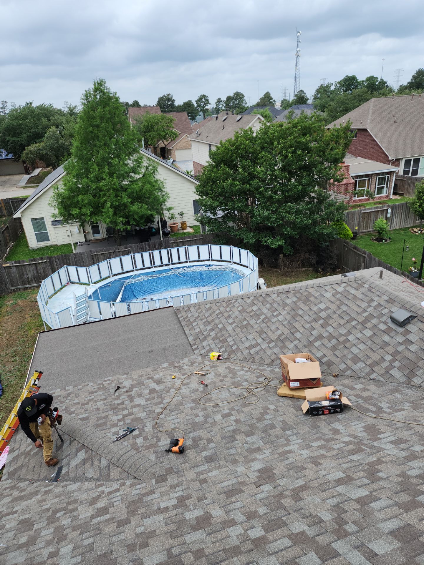 Residential Roofing Installation using Owen's Corning Duration (Lifetime) Shingles by Roof Repair Company