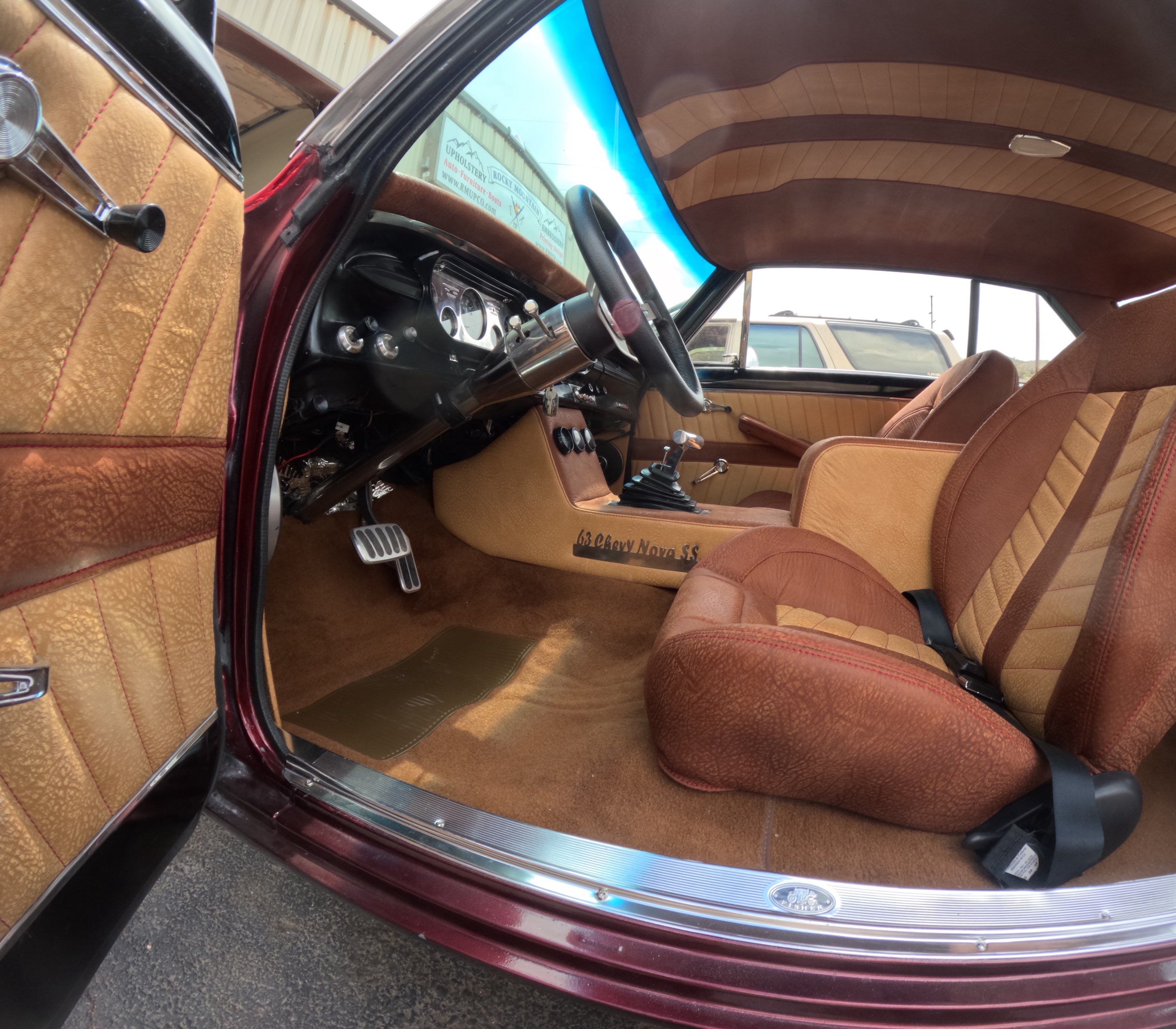 1963 Nova SS Custom Leather Interior  by Rocky Mountain Upholstery Co