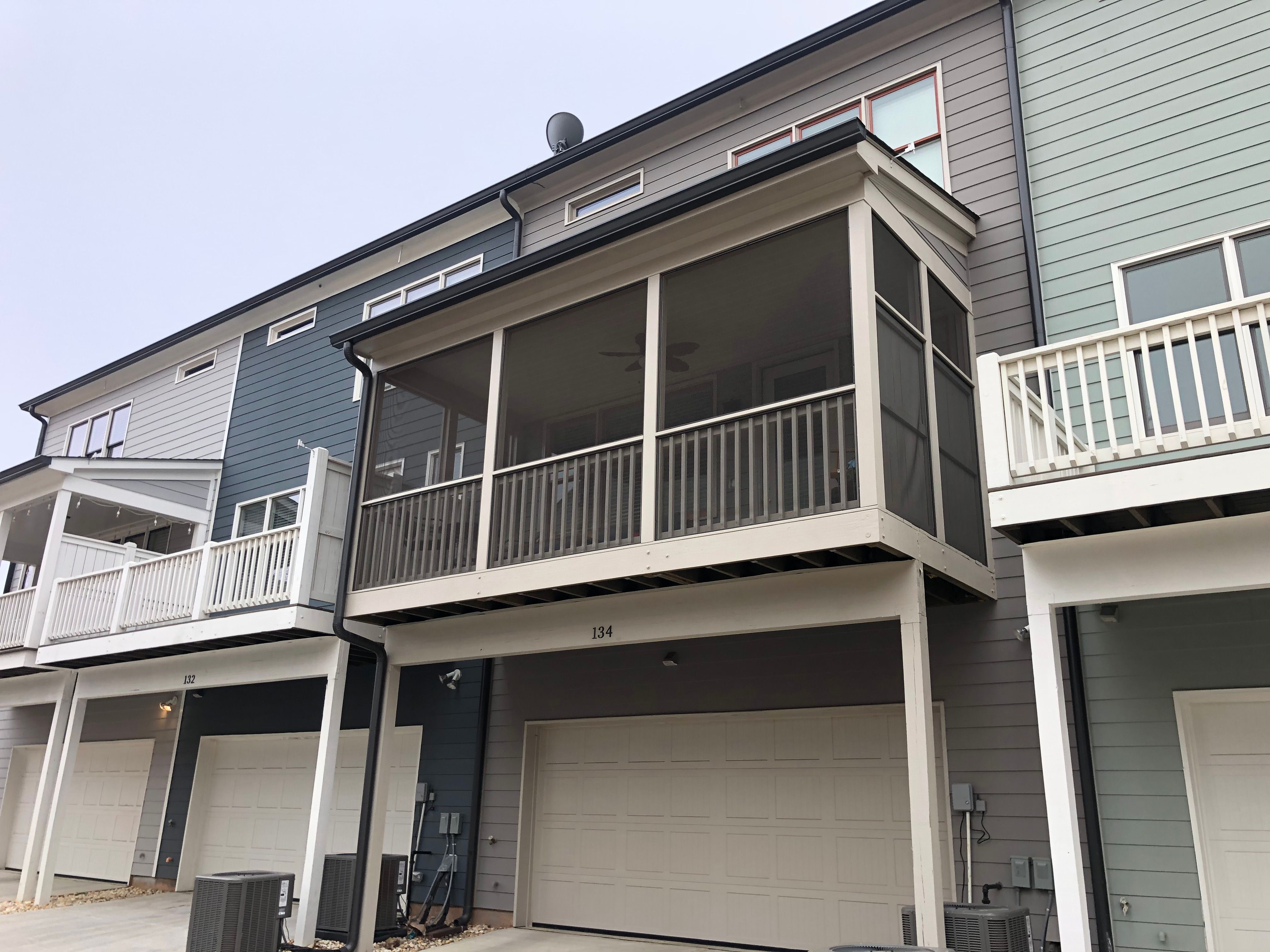 Second-Story Screened-In Porch Construction for Woodstock Townhome by Swift Home Renovations