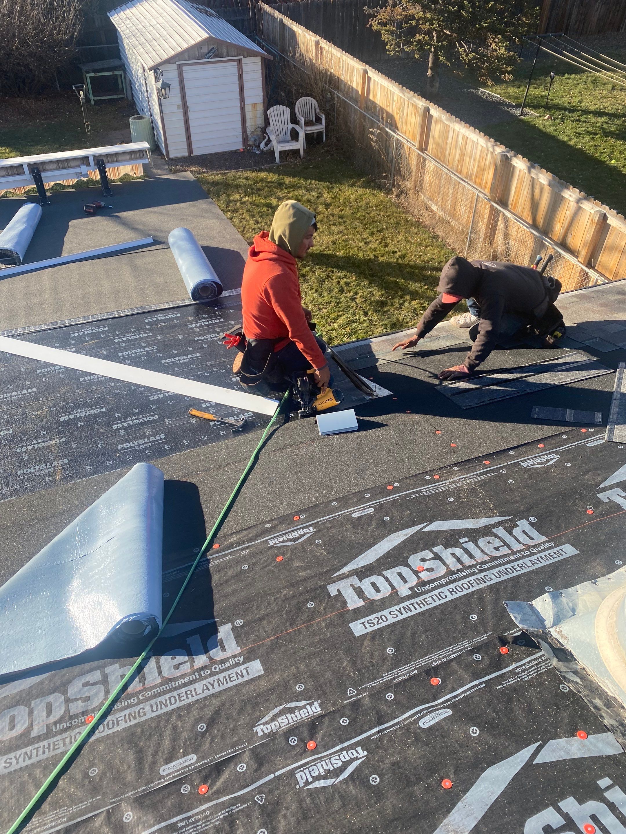Resdiental Hail Damage Roof Replacement  using Certainteed Northgate Class 4 Impact Resistant "Weathered Wood" color by Black Belt Roofing 
