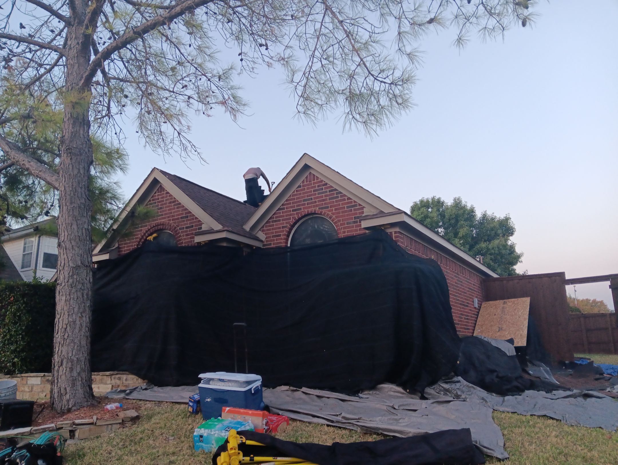 Exterior Makeover Reroof, Gutters and Exterior Paint by Tex-Line Roofing