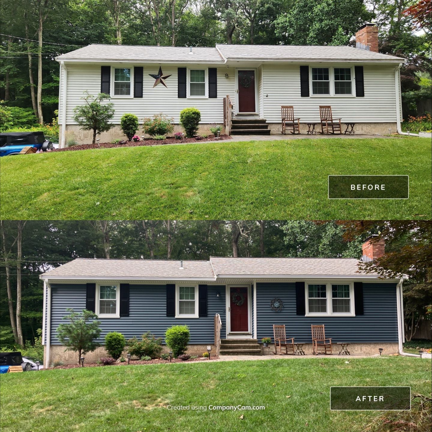 Siding Renewal with Cert Monogram D/4 x 12'6" clapboard, Pacific Blue by DiGiorgi Roofing and Siding Inc