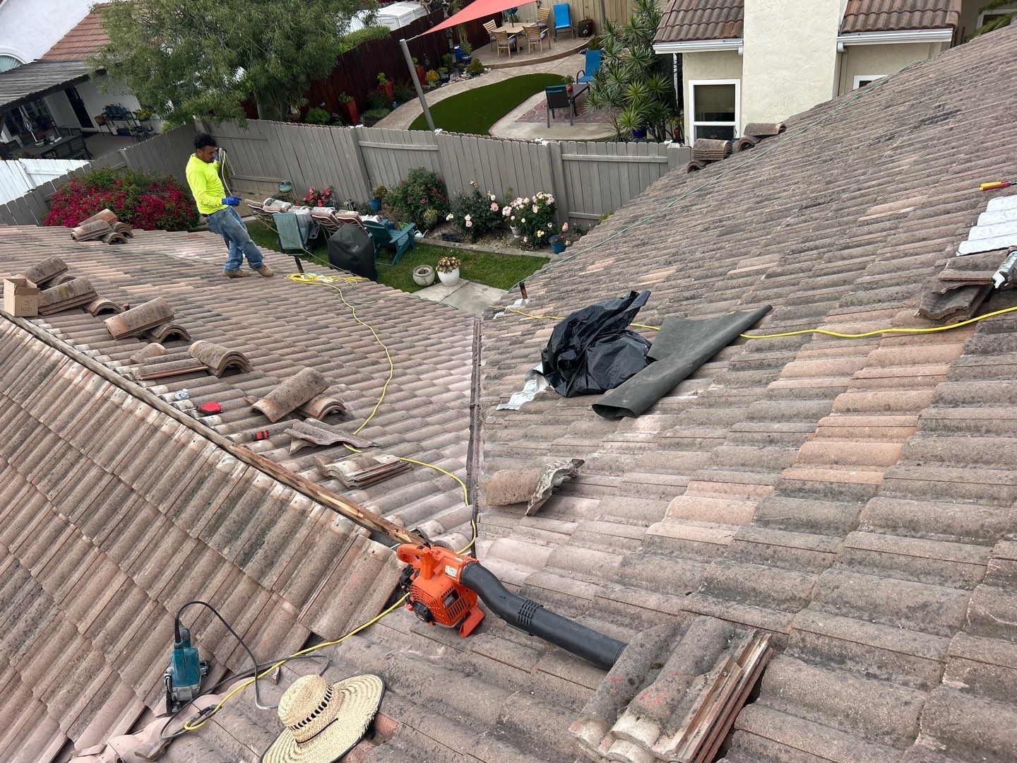 Comprehensive Concrete Tile Roof Replacement and Structural Wood Repair in Chula Vista by Reliable Roofing San Diego Inc.