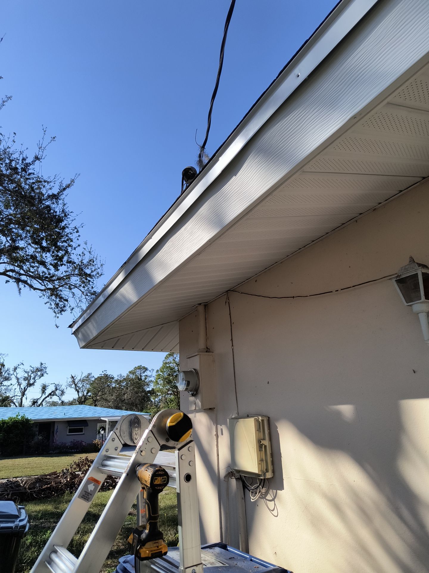 White Soffit and Fascia Upgrade in Sarasota FL by Gutter Professors