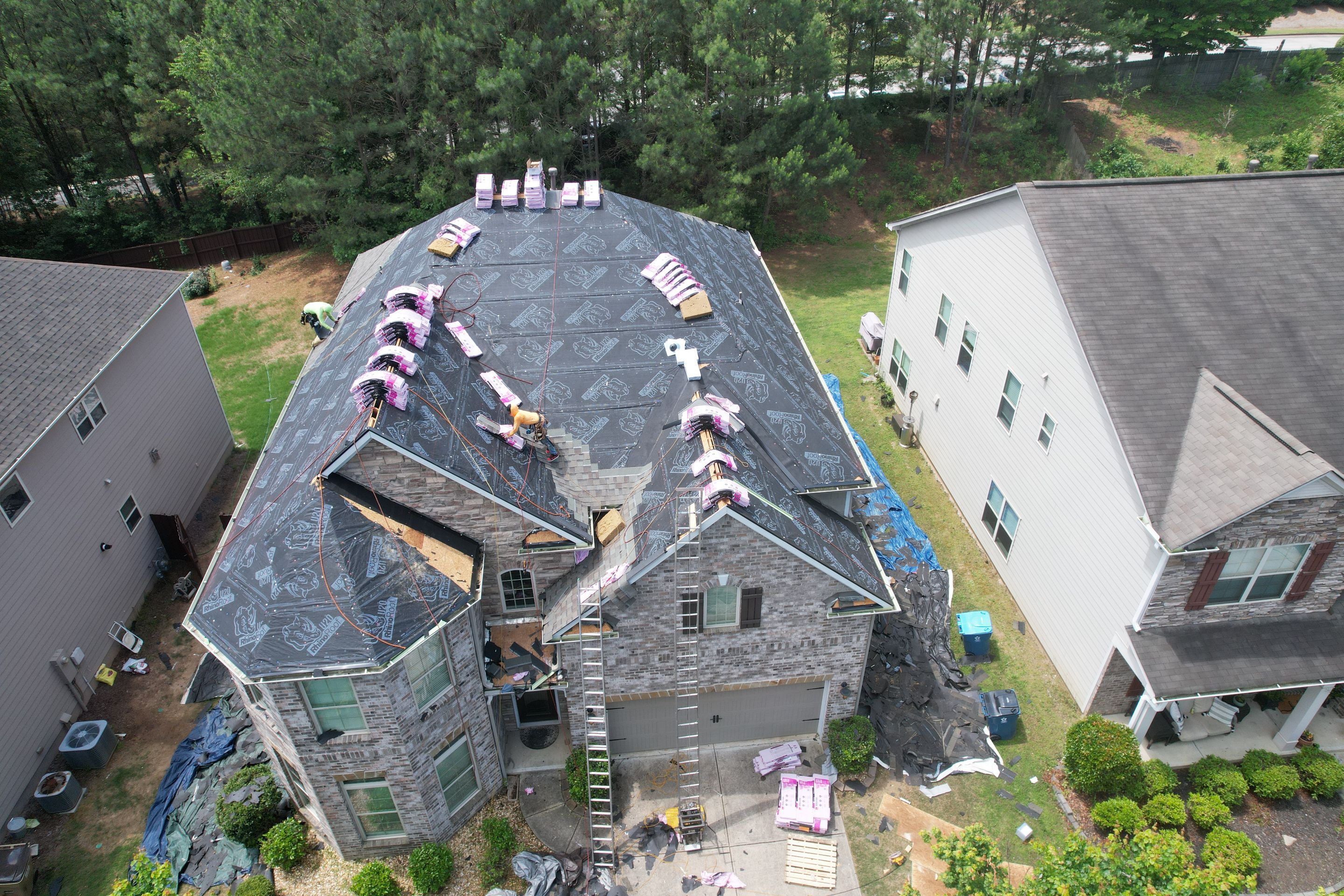Residential Roof Replacement using Owens Corning TruDef Driftwood by Inspector Roofing and Restoration