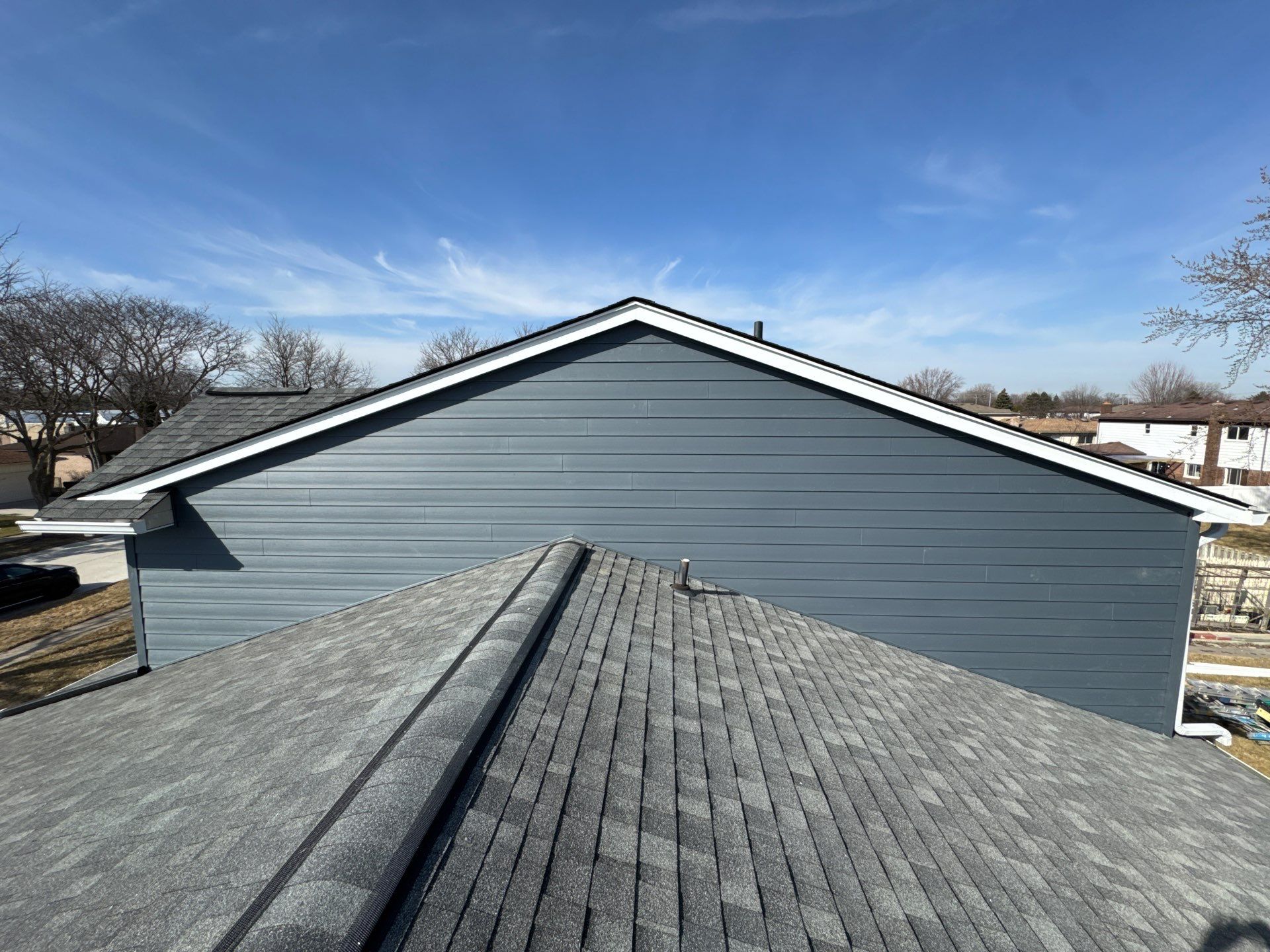 Siding Replacement using Alside Midnight Blue by 180 Contractors