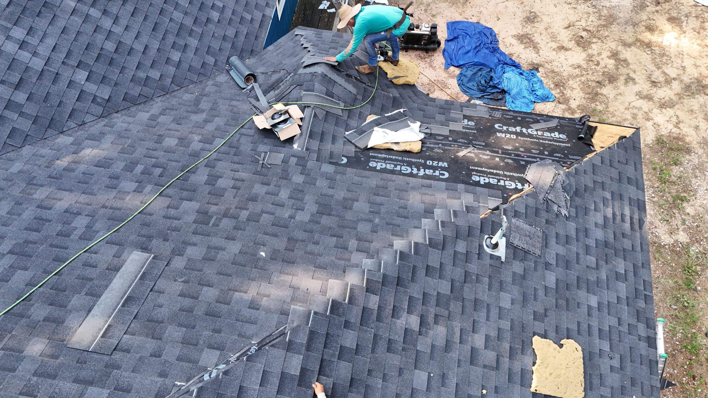 Full Re-Deck & Roof Replacement on Country Home — Cleveland, TX by PL Roofing & SB Roofing, LLC.