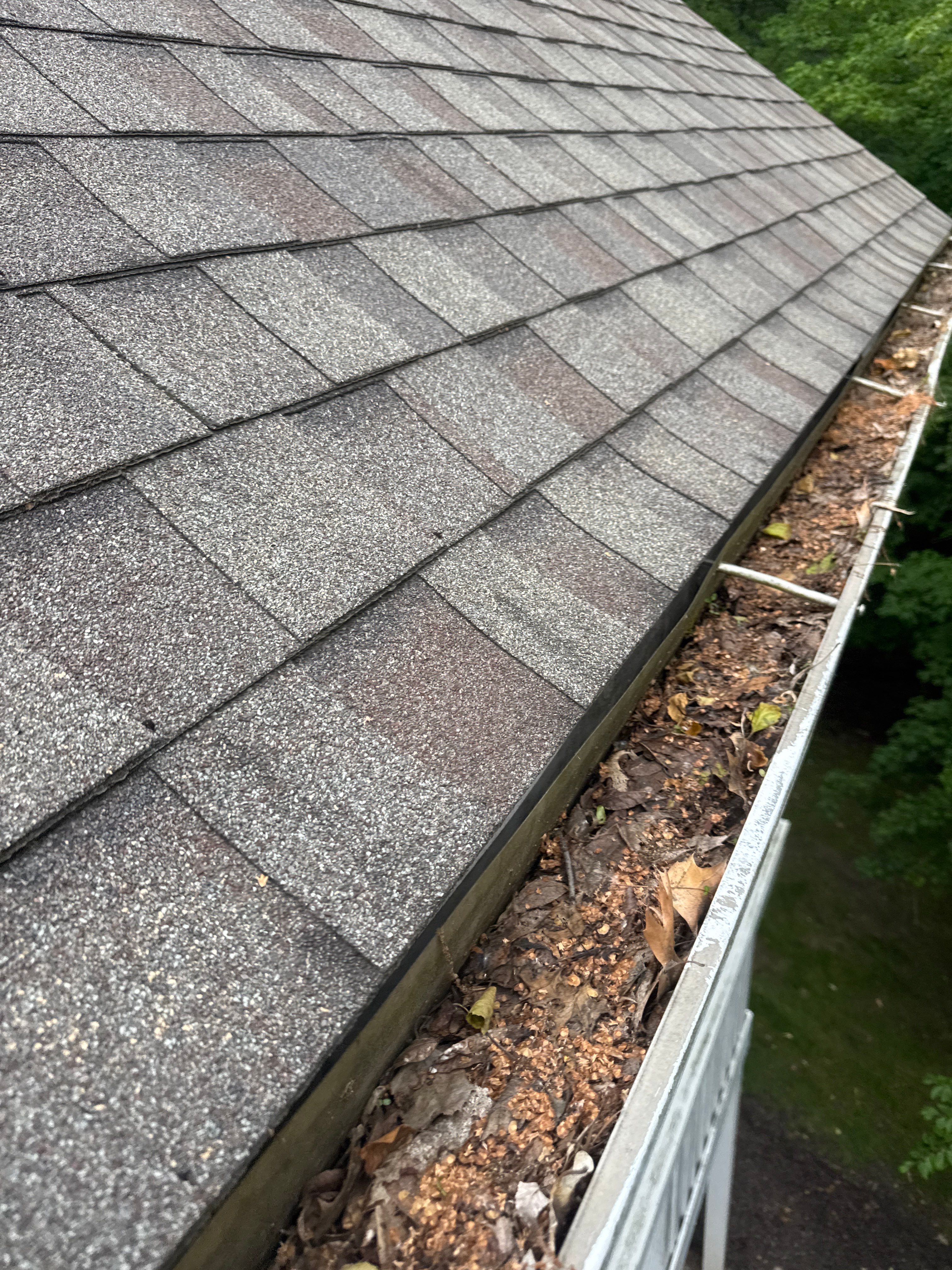 Commercial gutter cleaning Medina, OH before photo with filled gutters