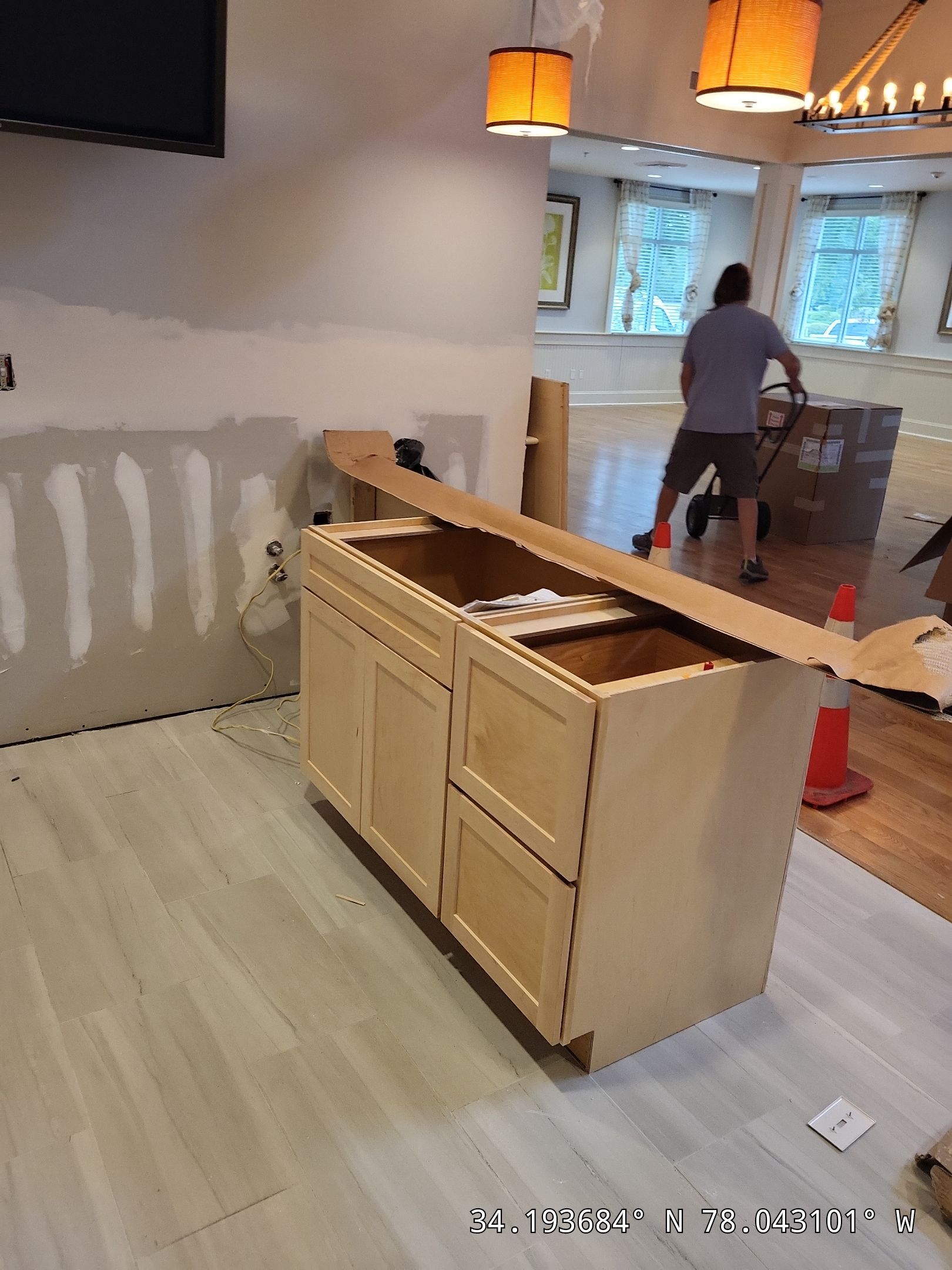 Brunswick Forest Fitness Center Commercial Flooring & Cabinet Remodel in Leland, NC by RGR Construction and Roofing, LLC