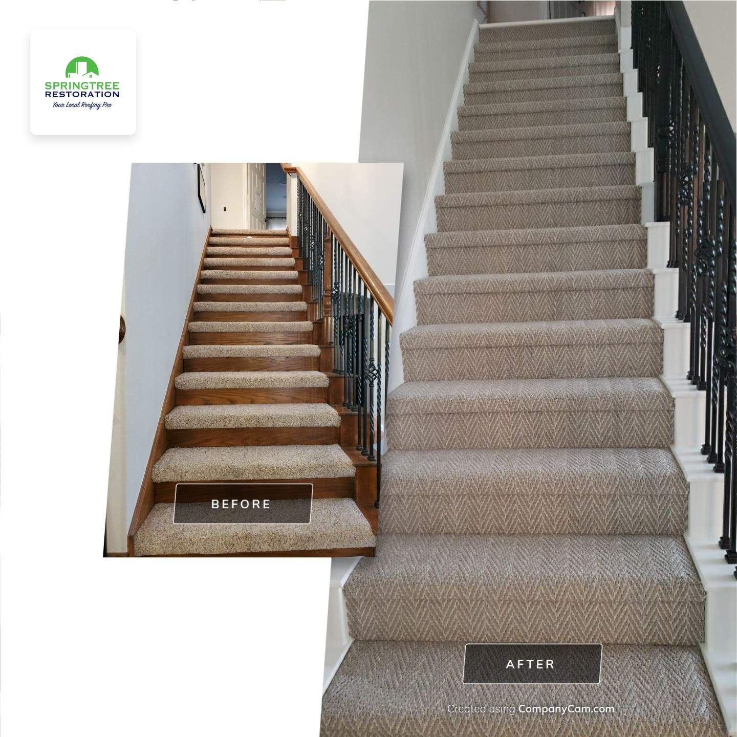 Flood Restoration with incredible transformation by Springtree Restoration 