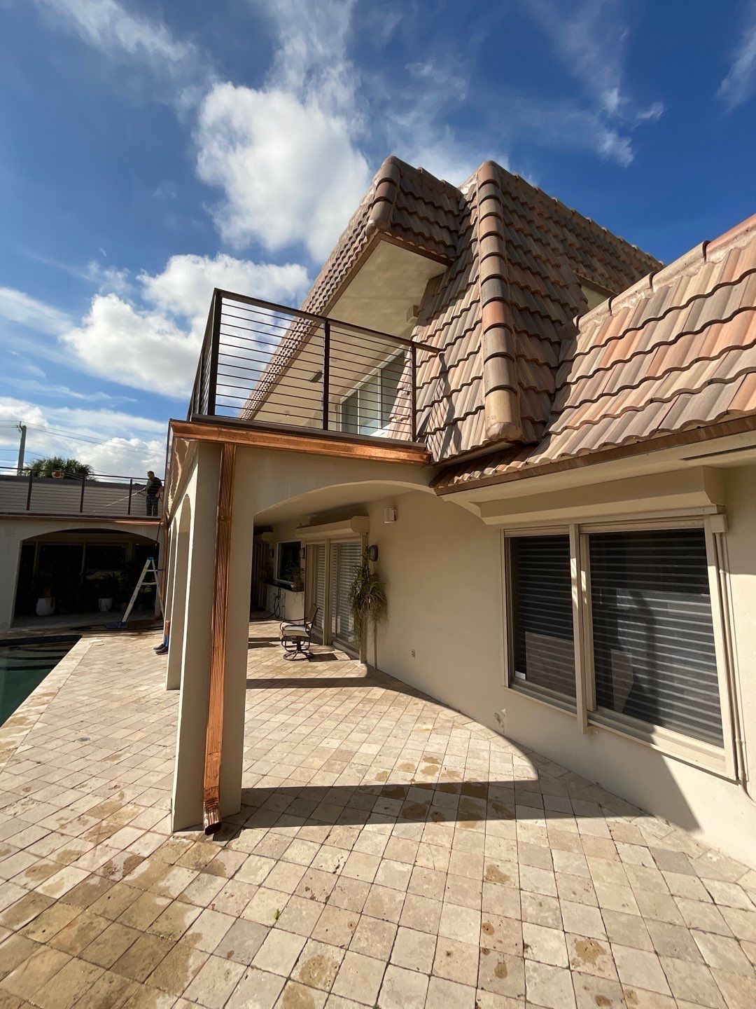 Amazing TPO flat deck re-roof with Eagle mansard in Hollywood Florida.  by First Due Roofing