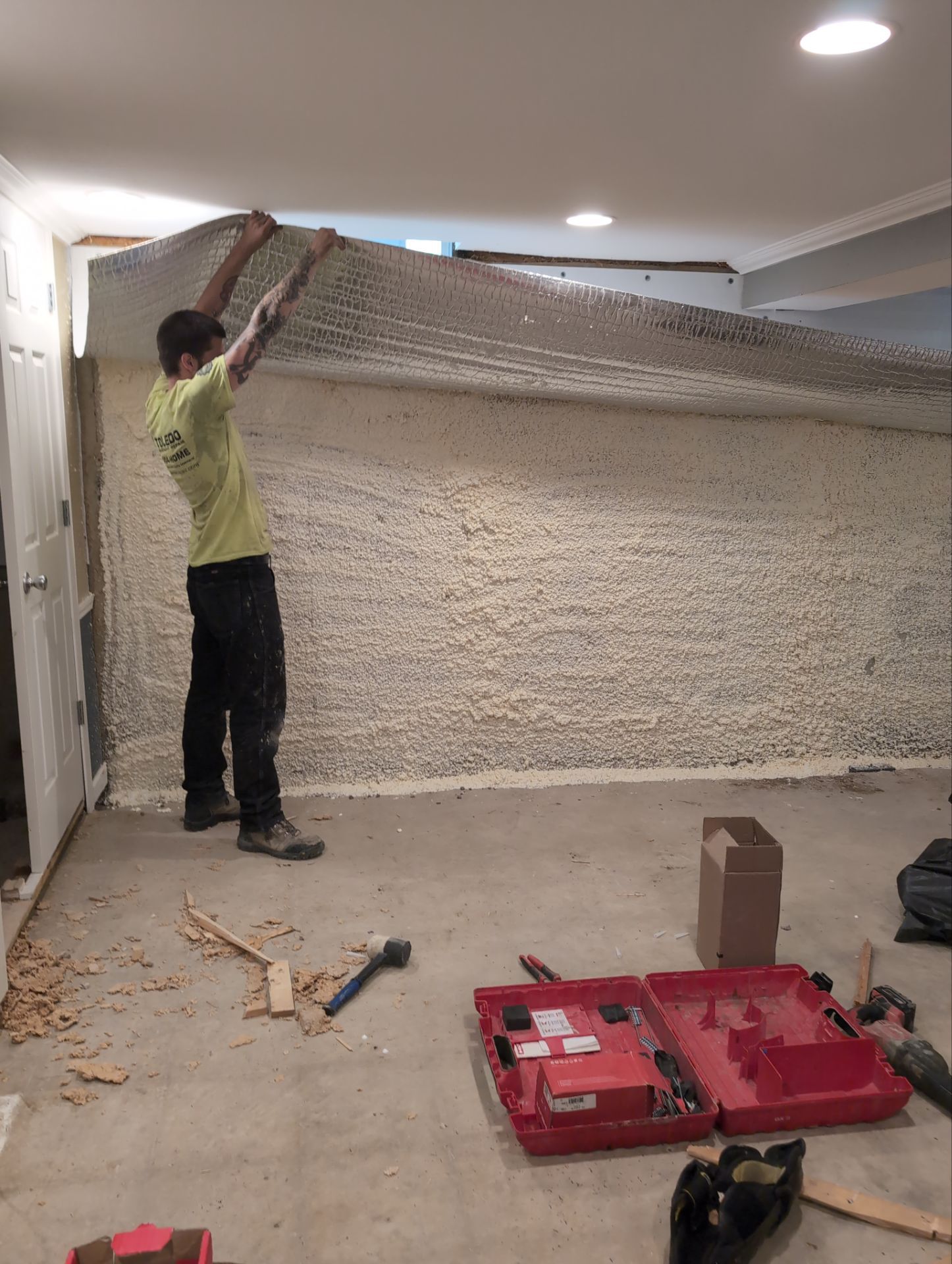 Interior Basement Waterproofing System and Egress Window Installation by Toledo Basement Repair 