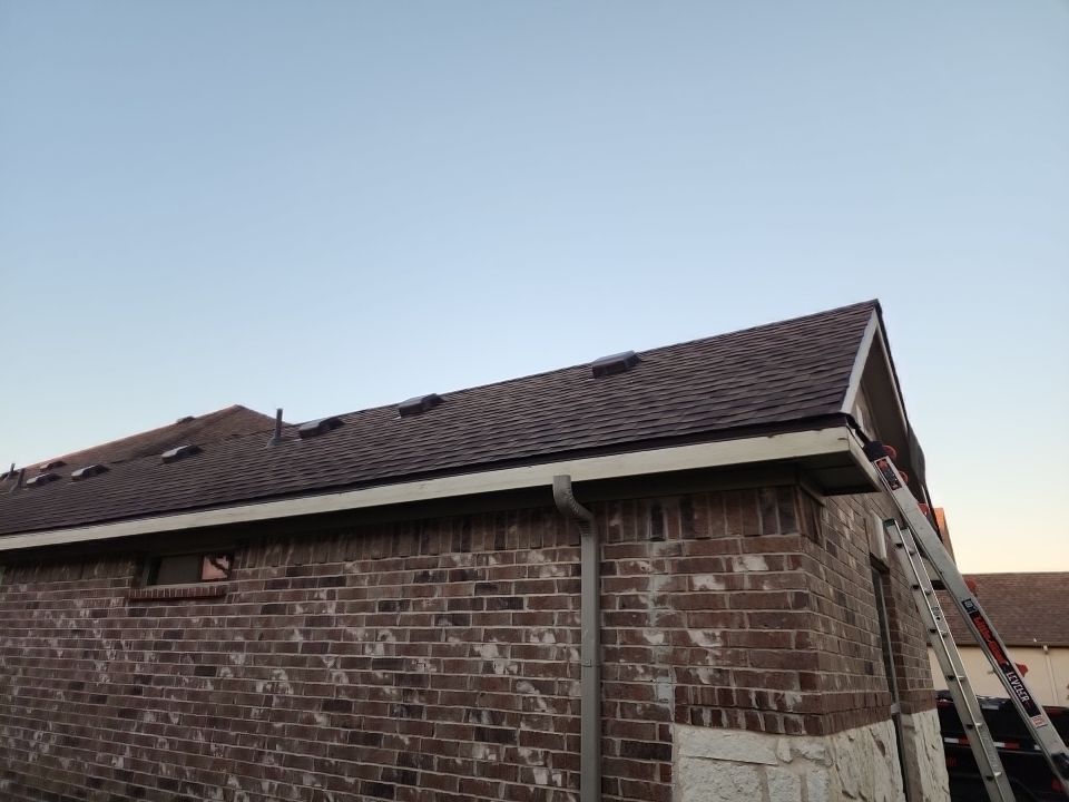 Insurance Claim Roof and Gutters using GAF Timberline HD Barkwood by Tex-Line Roofing