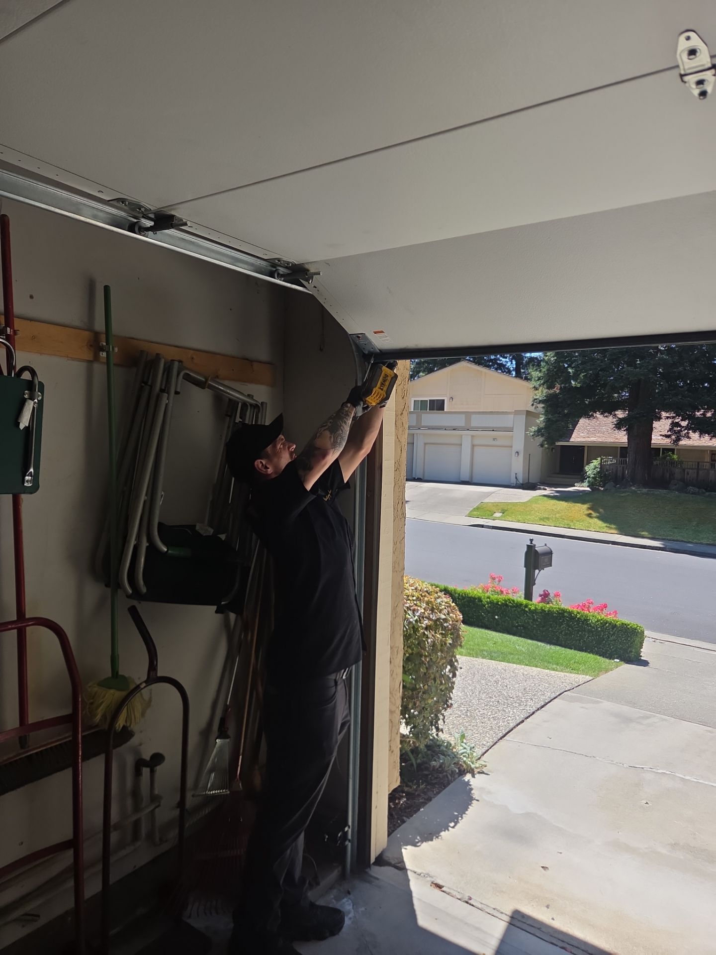 Single spring replacement and track reset and alignment in Danville, CA by Valiant Garage Door