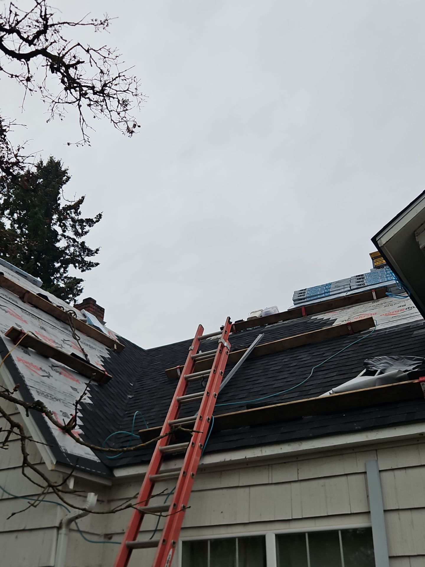 Residential Roofing Installation using IKO Dynasty (Color: Granite Black) by Orezona Building & Roofing Company, Inc.