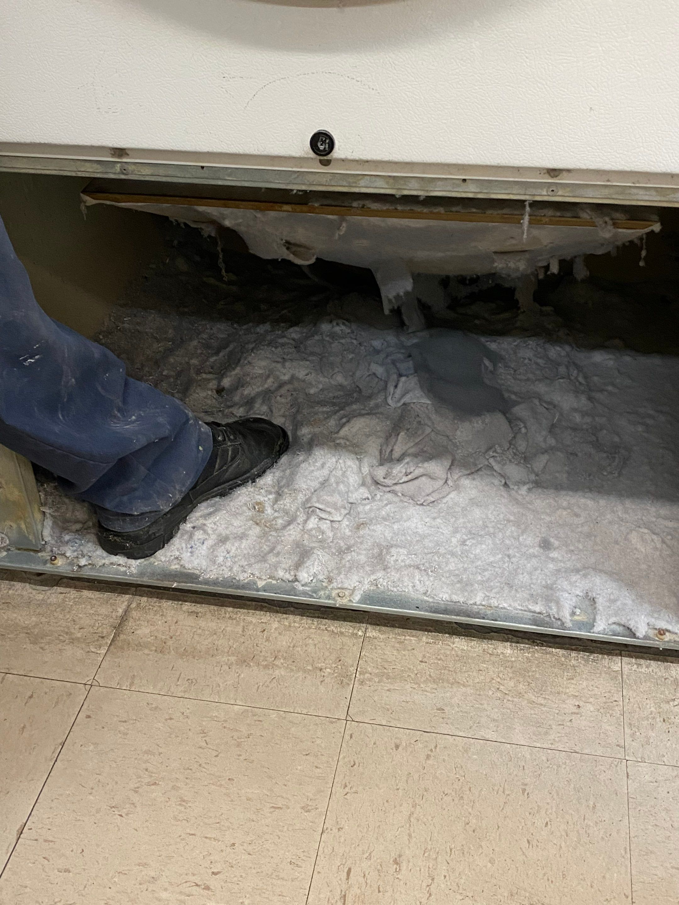 Laundromat Dryer Vent Deep Cleaning using Gas Powered Vac by Peach State Dryer Vents & Air Ducts