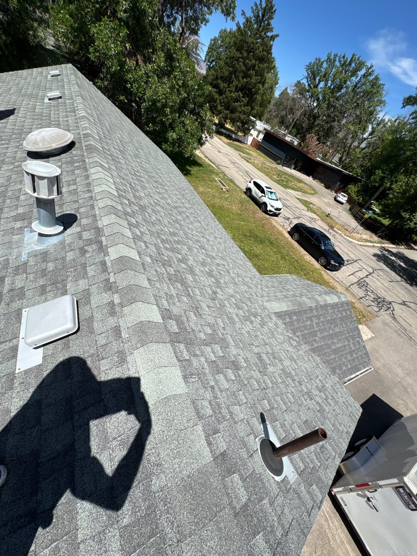 Residential Roof Replacement With Gray Architectural Shingles in Boise by Olive Roofing