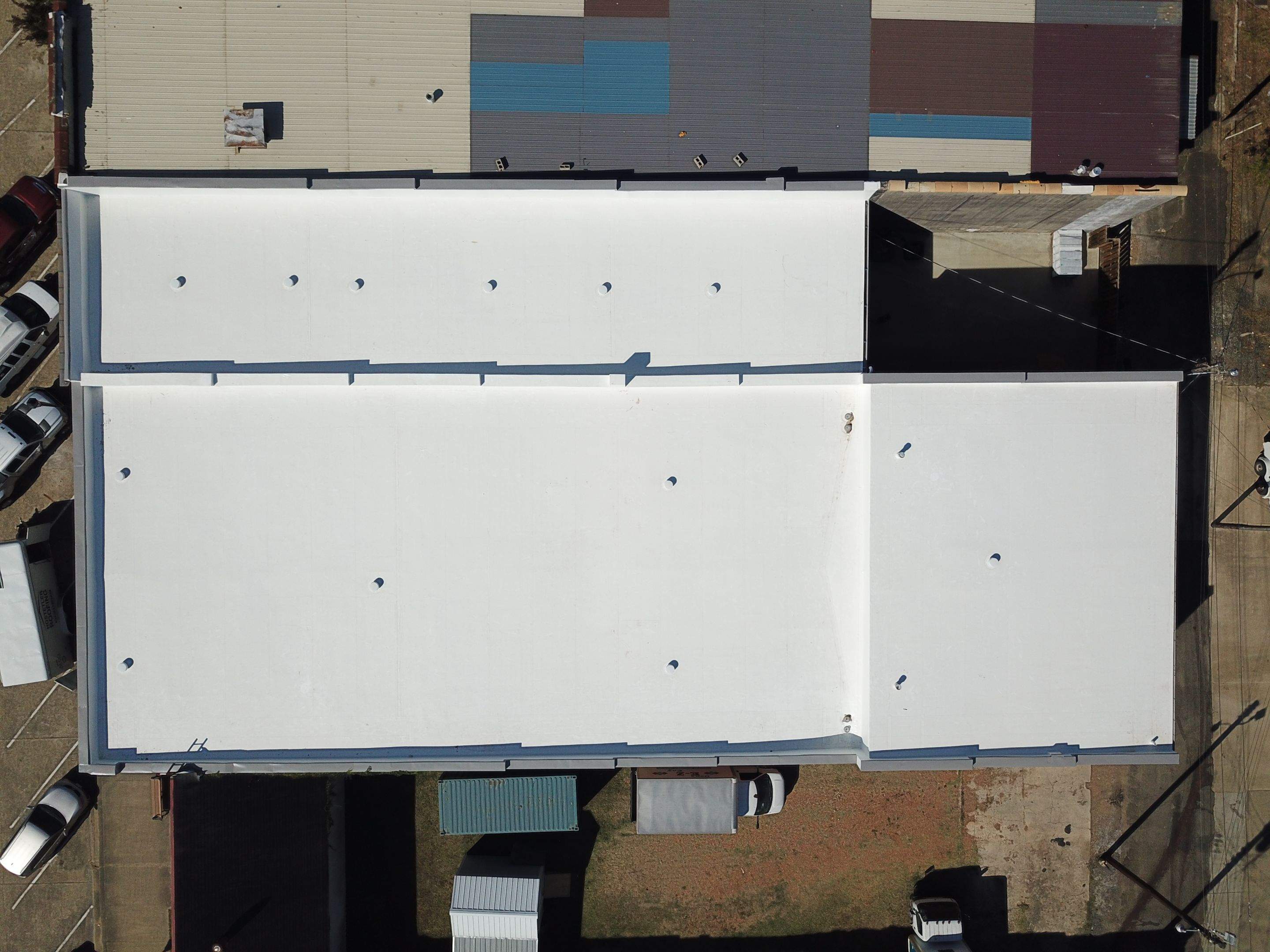 Commercial Roofing Installation in DeQueen, AR, using 50 mil PVC by Hostetler Roofing
