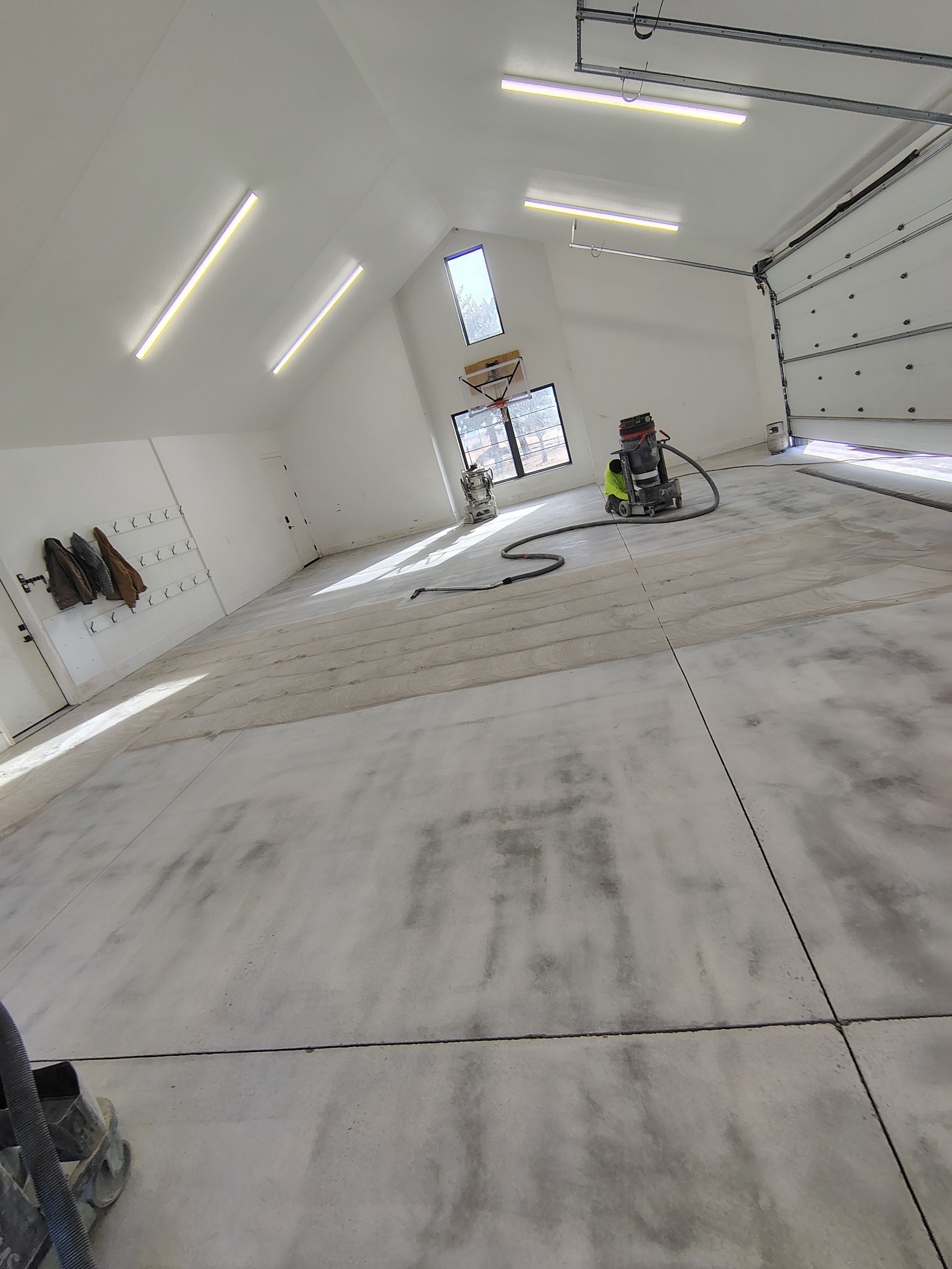 Epoxy Flake Garage Floor and Stair Coating in Sioux Falls by Select Painting, Coatings & Garage Cabinets