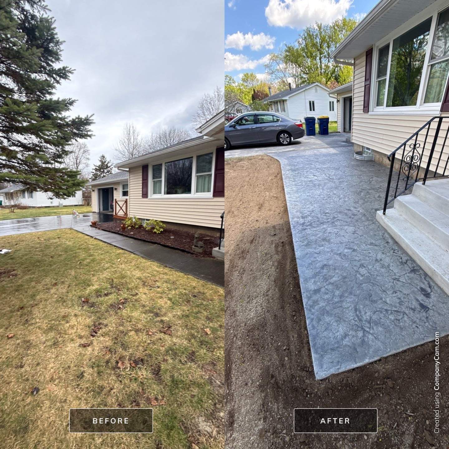 Oxford slate textured patio and step  by NG Masonry & Construction LLC