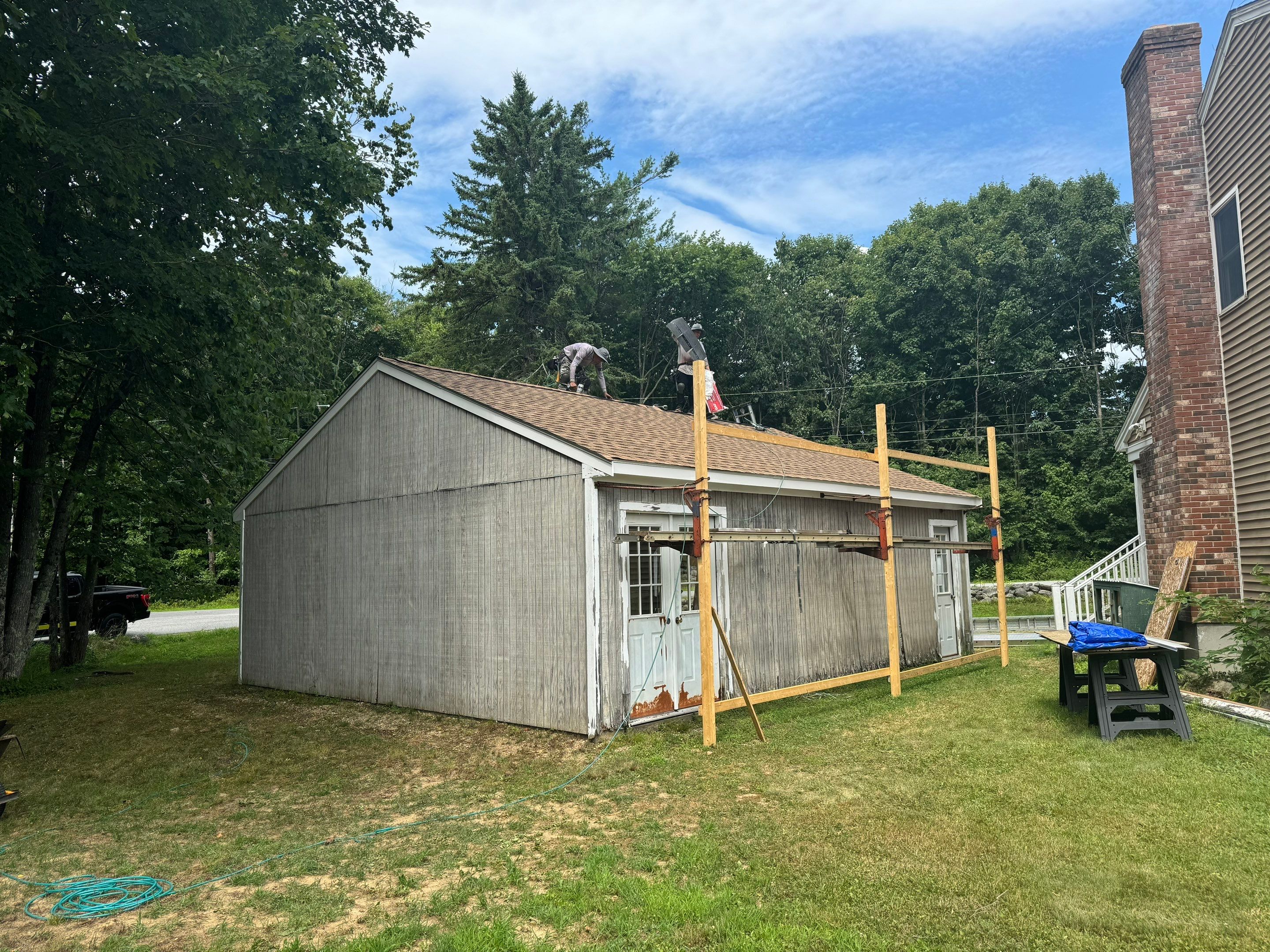 Garage and Shed Roof in Northwood New Hampshire by Tall pine roofing