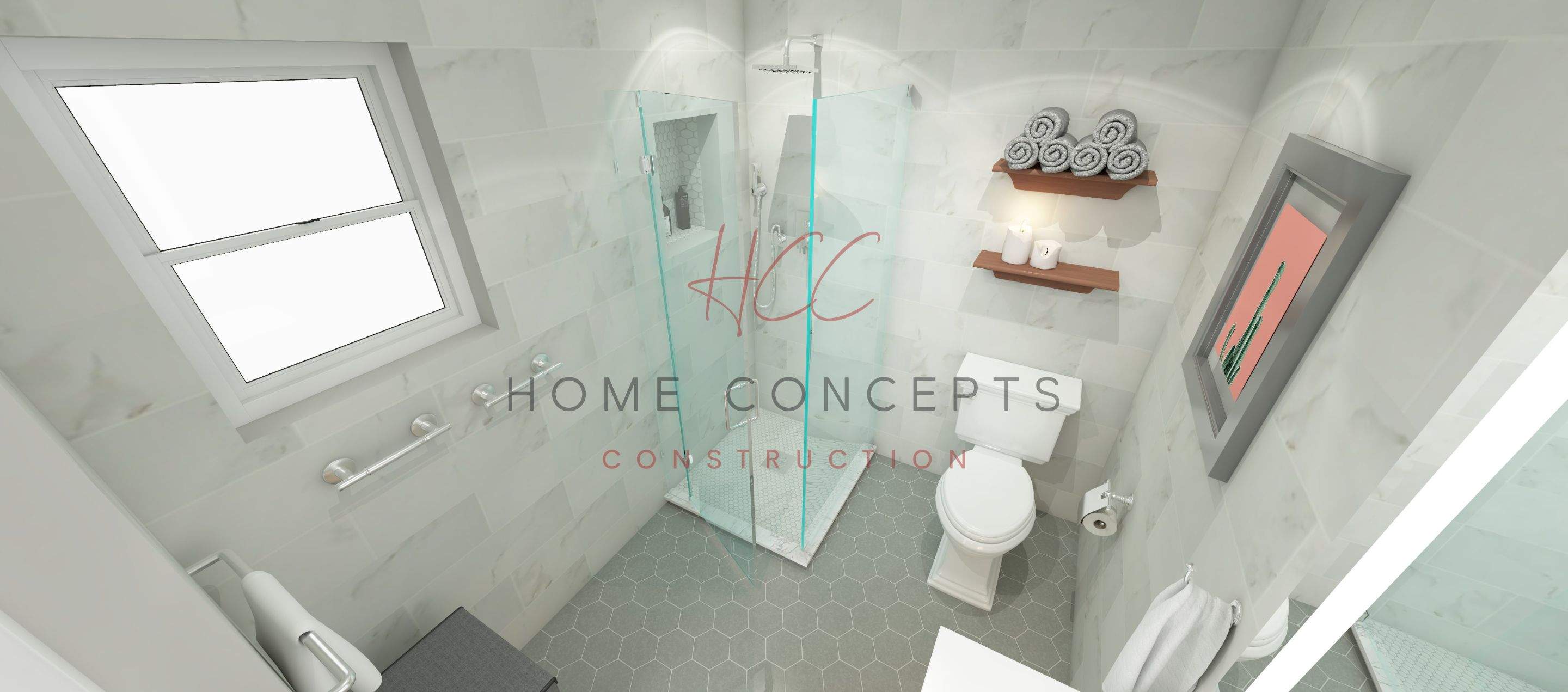 Bathroom Remodel using Tile by Home Concepts Construction