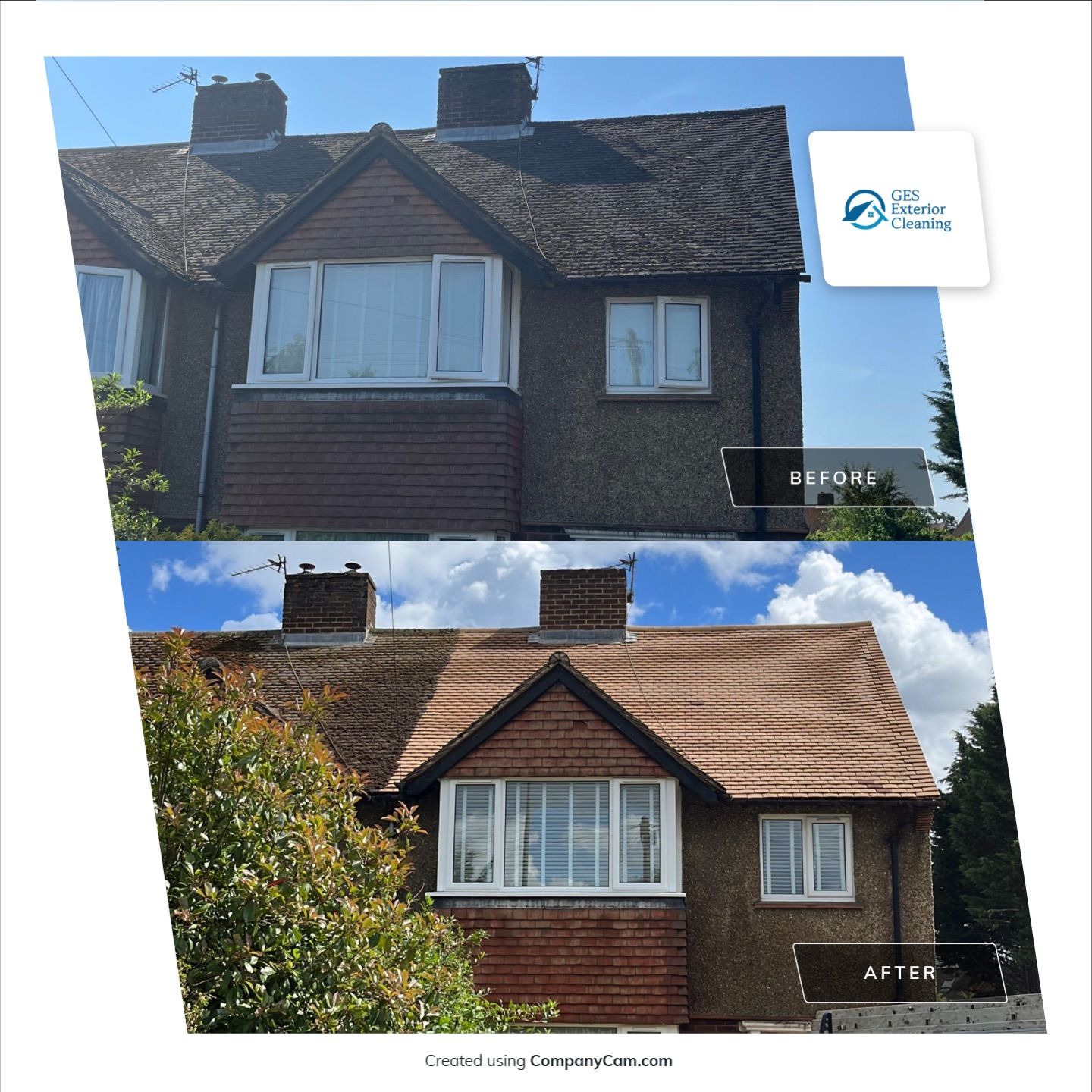 Roof Clean  - Moss Removal - Gutter Clean using Honda 15lpm Low Pressure Washing Machine by Ges Exterior Cleaning ltd