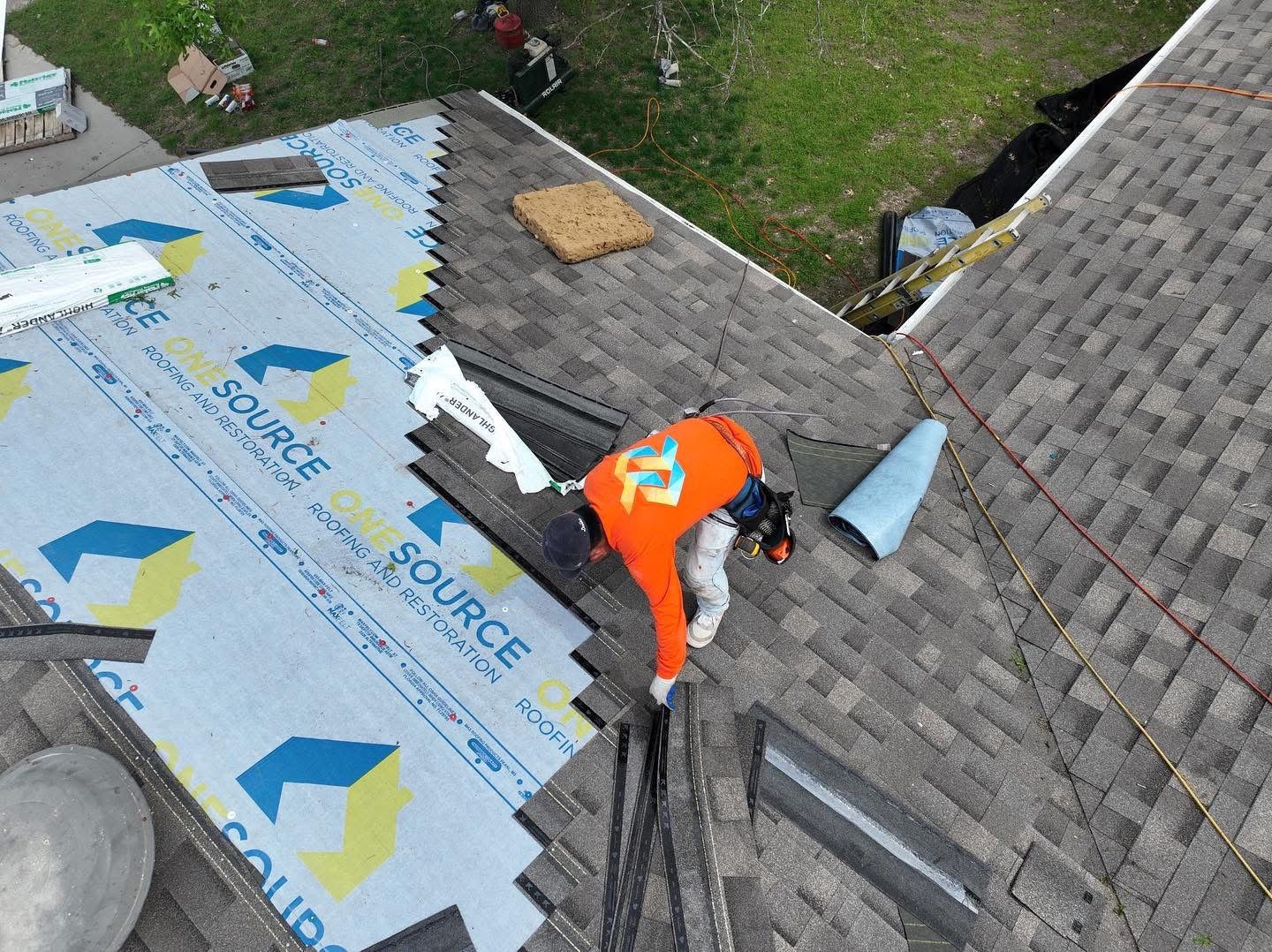 Residential Roofing Installation using Malarkey Highlander Weathered Wood Plus by OneSource Roofing and Restoration
