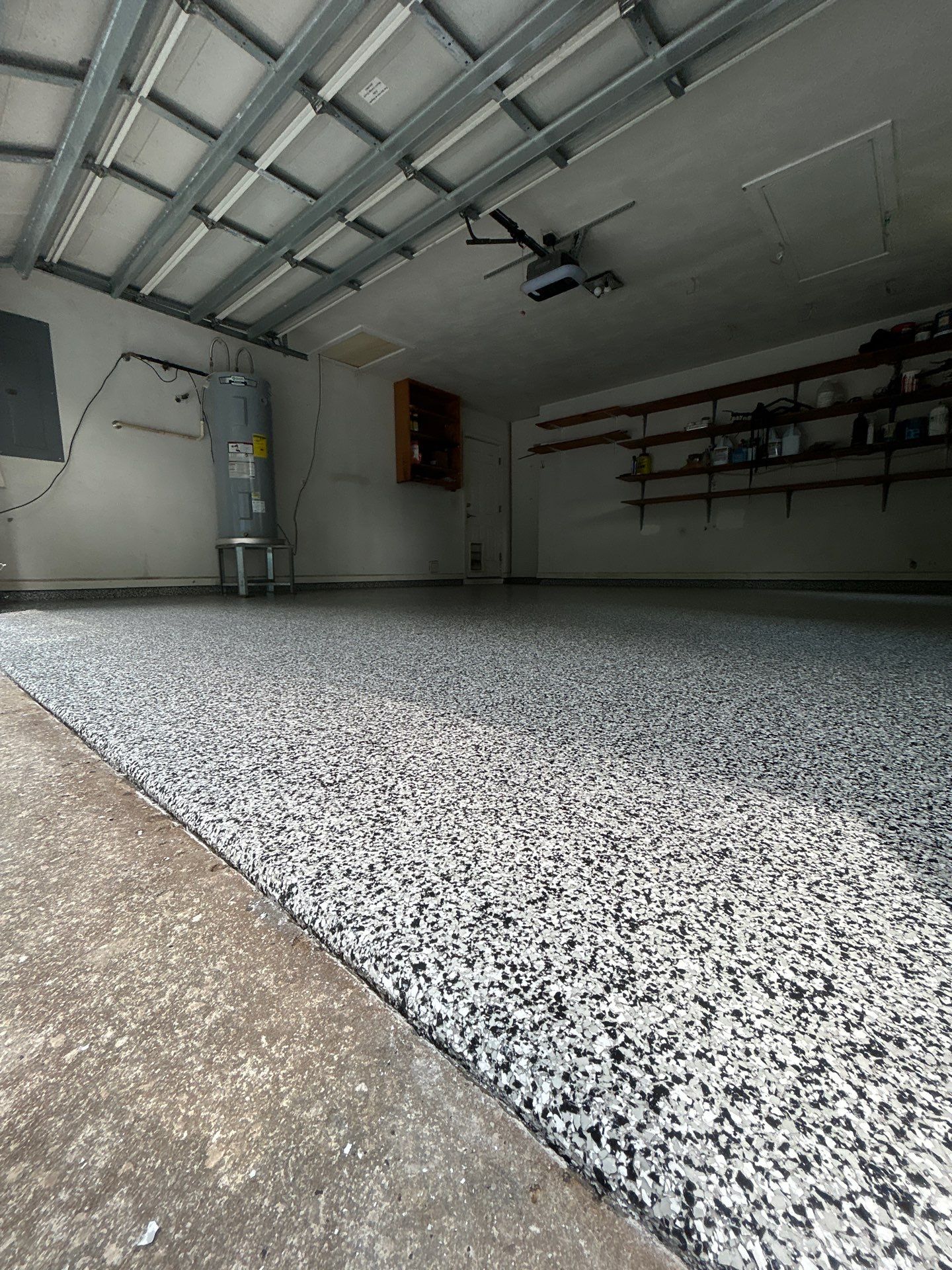 This home’s garage floor before and after is like DAY and NIGHT 🌙 by Deese Elite Concrete Coatings