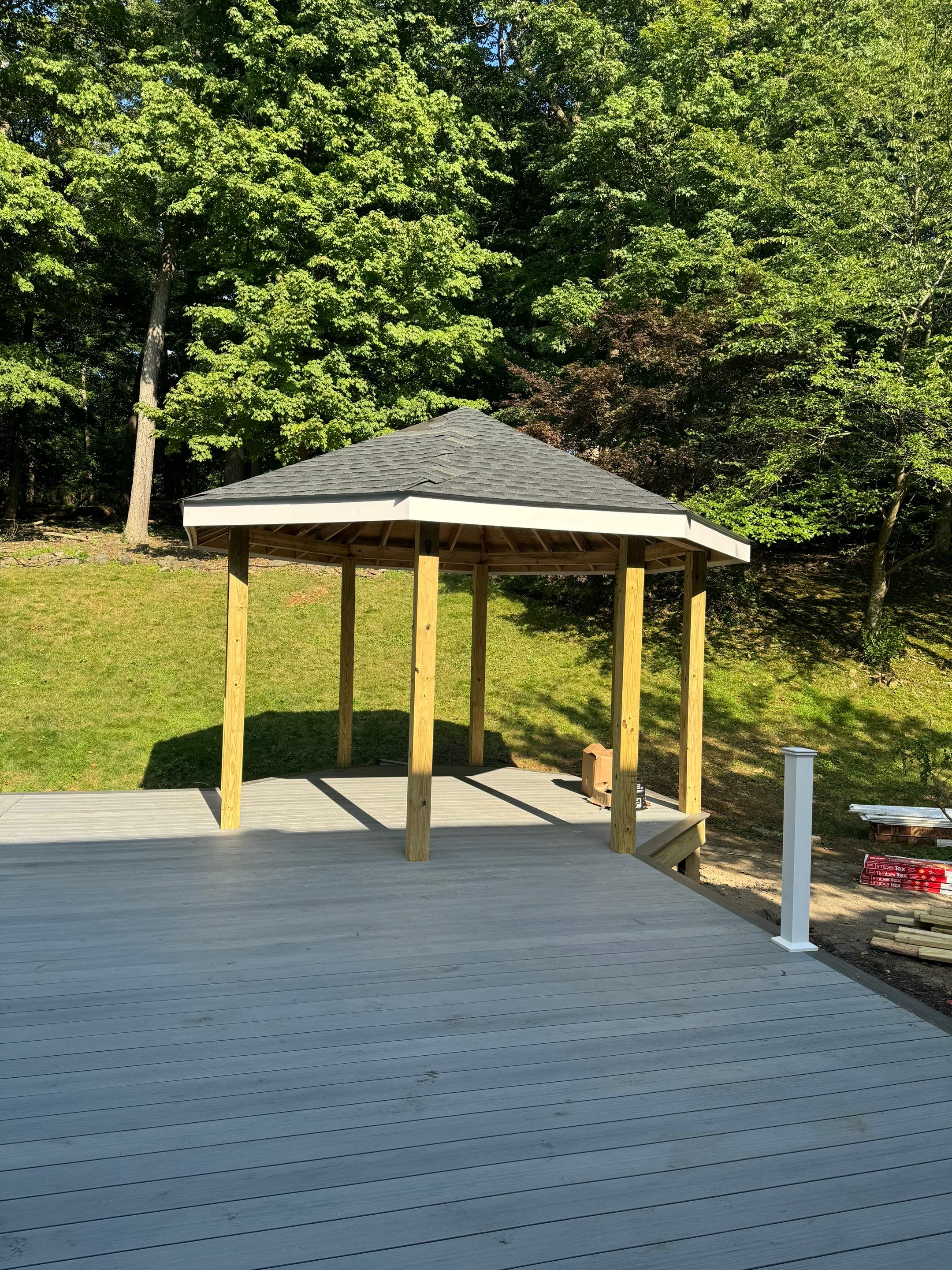 Deck Resurface with Gazebo and Bench by deck guardian